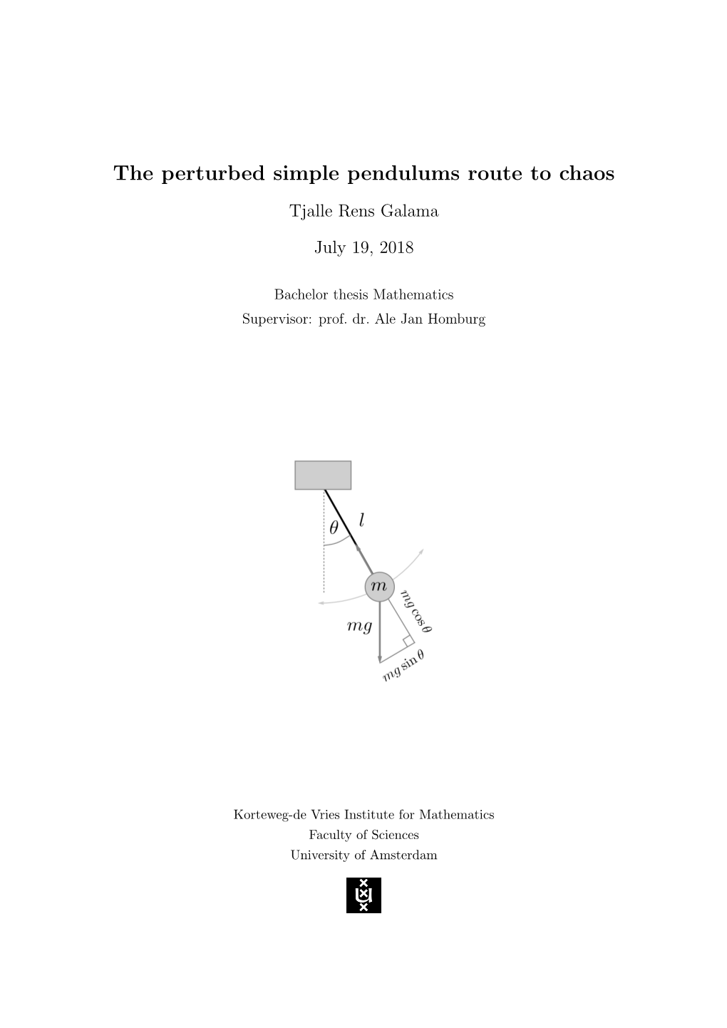 The Perturbed Simple Pendulums Route to Chaos