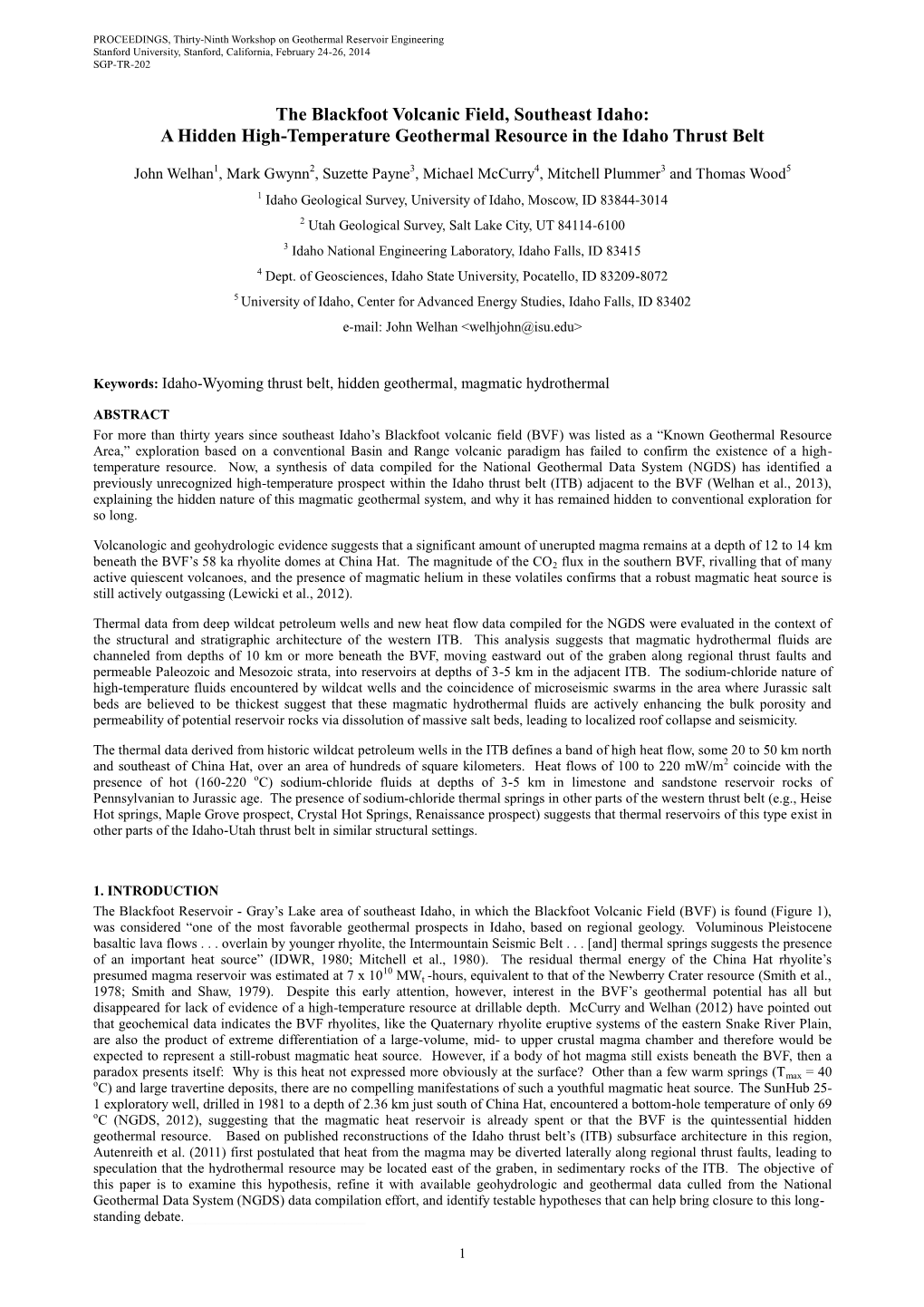 The Blackfoot Volcanic Field, Southeast Idaho: a Hidden High-Temperature Geothermal Resource in the Idaho Thrust Belt