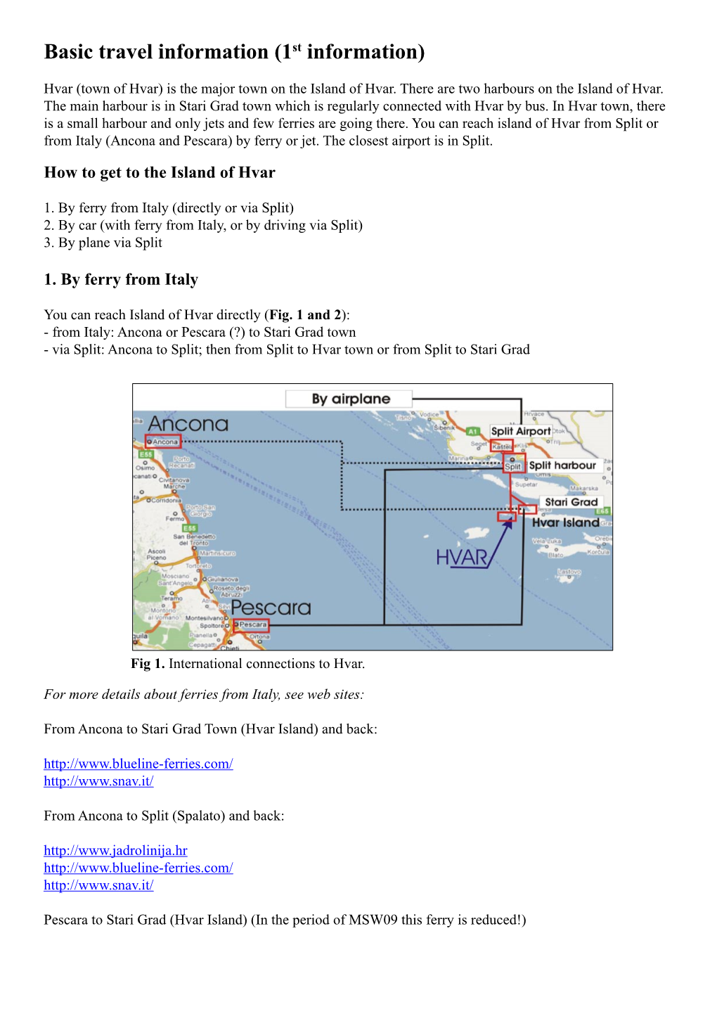 Basic Travel Information (1St Information)