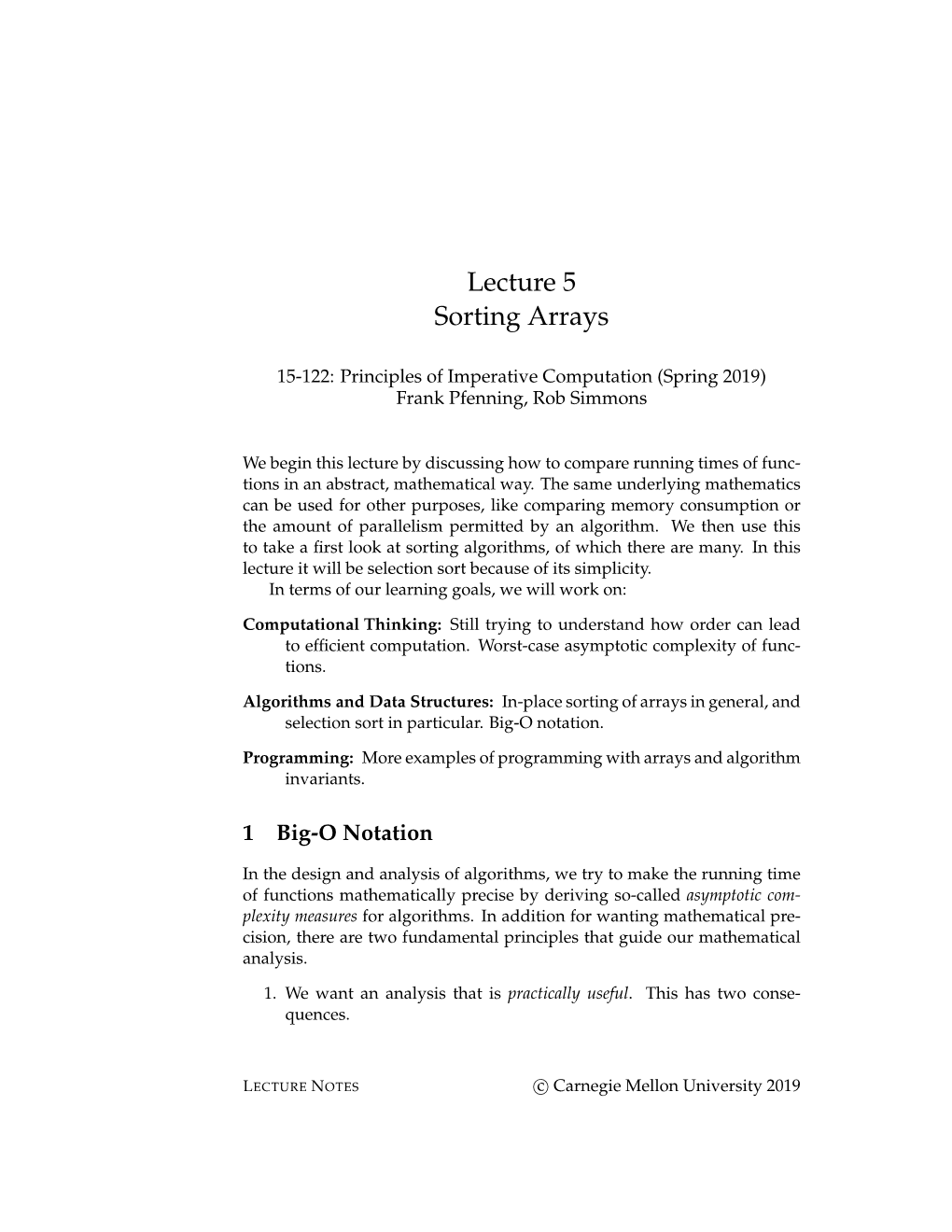 Sorting Arrays