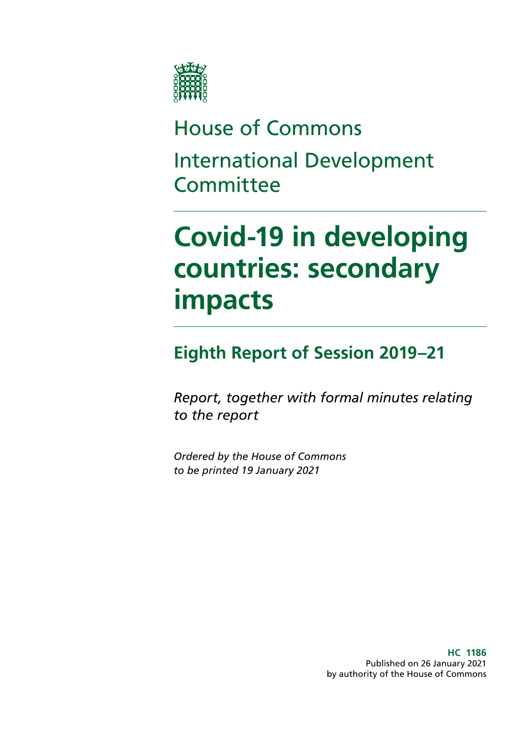 Covid-19 in Developing Countries: Secondary Impacts