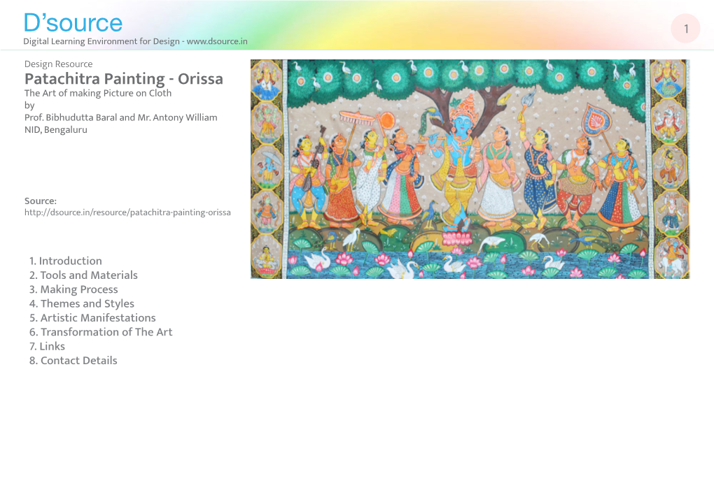 Patachitra Painting - Orissa the Art of Making Picture on Cloth by Prof