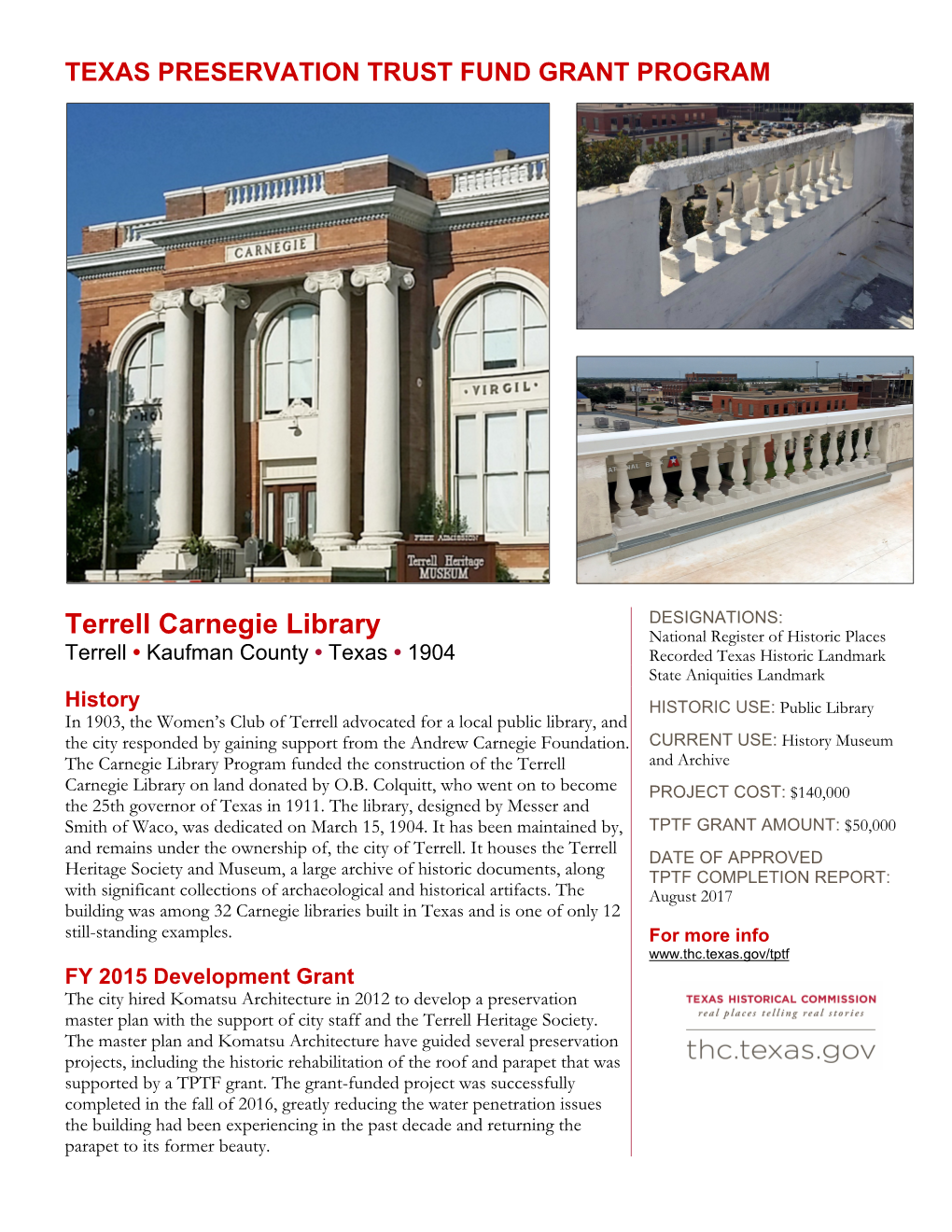 Terrell Carnegie Library, Terrell, Kaufman County