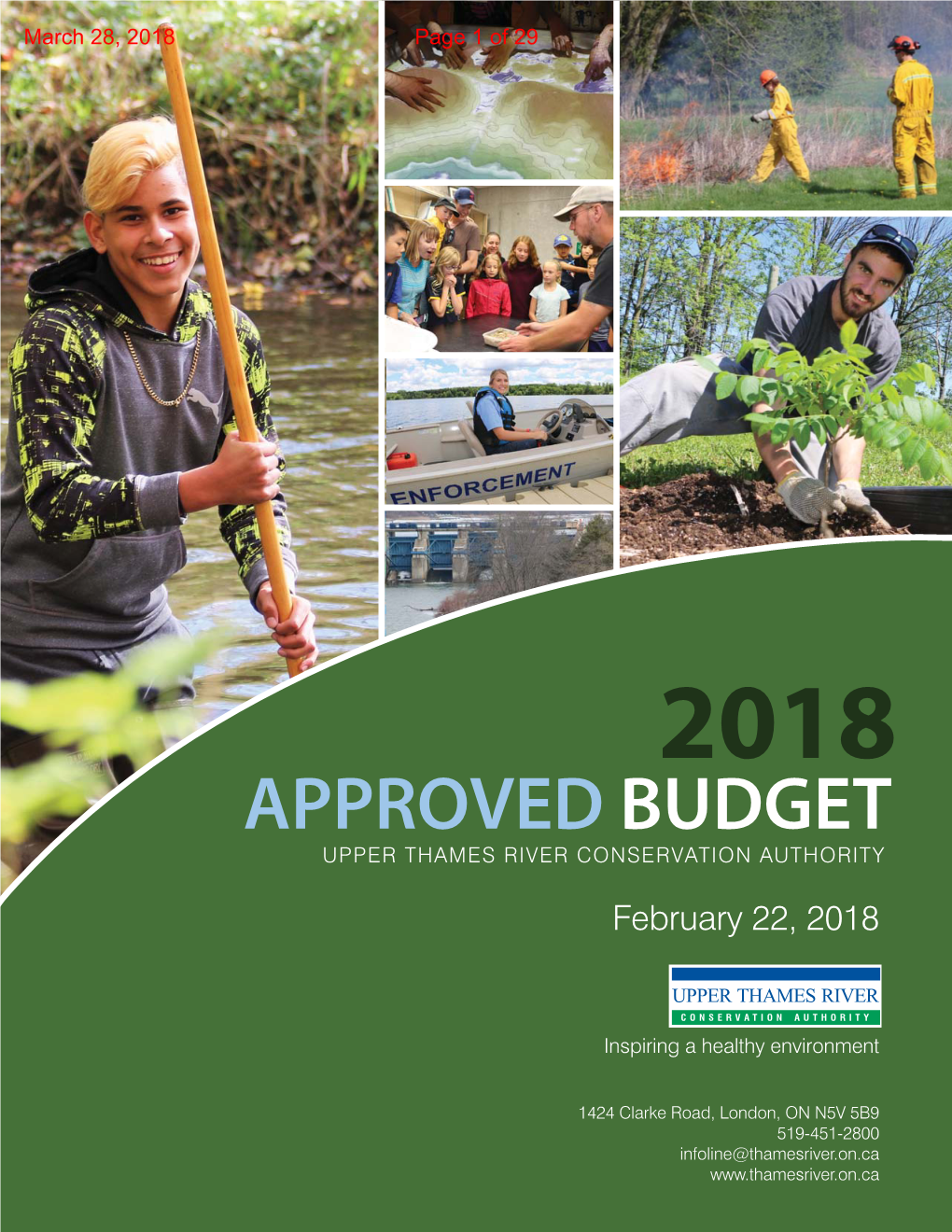 Approved Budget Upper Thames River Conservation Authority