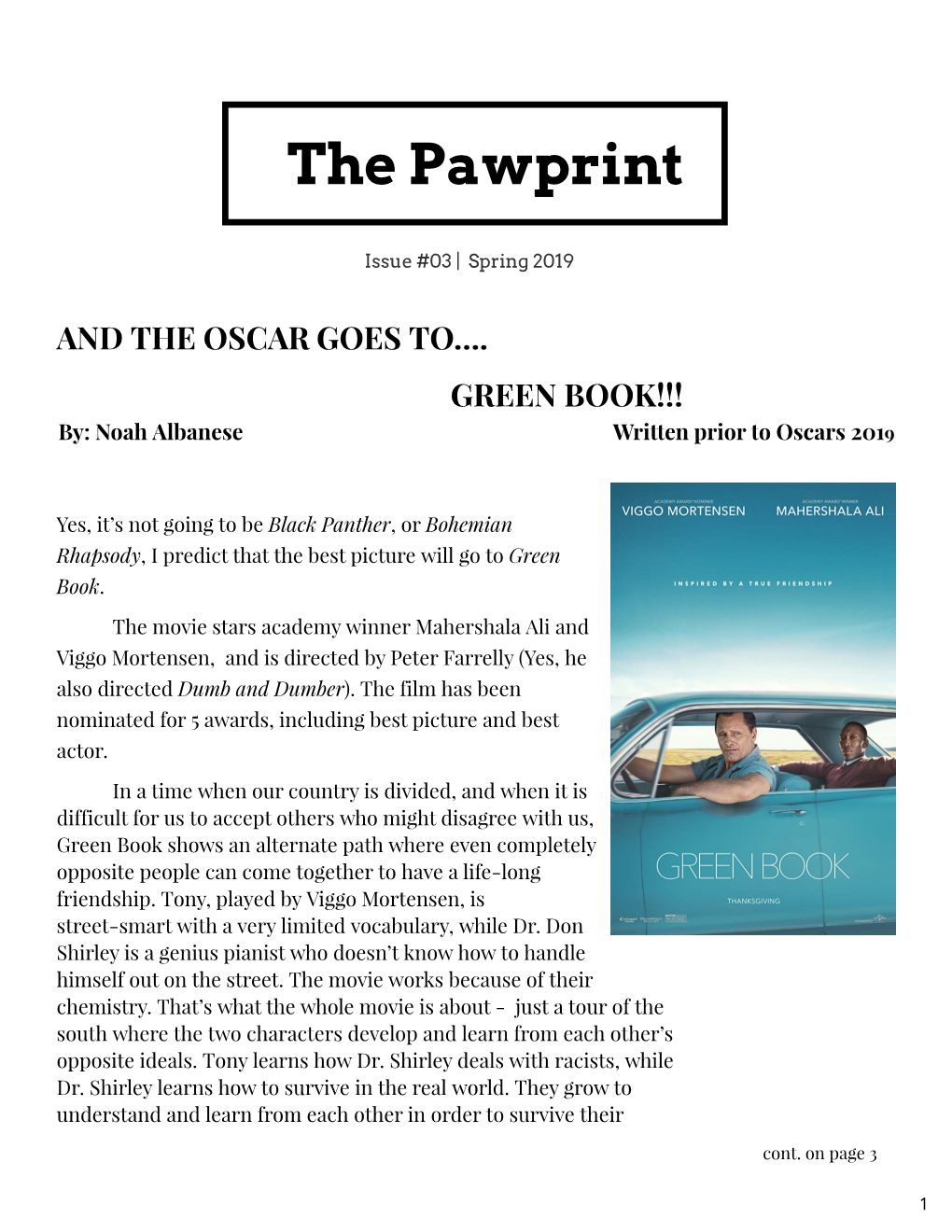 Pawprint Student Newspaper Available