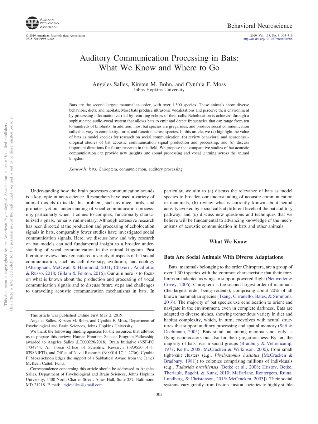 Auditory Communication Processing in Bats: What We Know and Where to Go