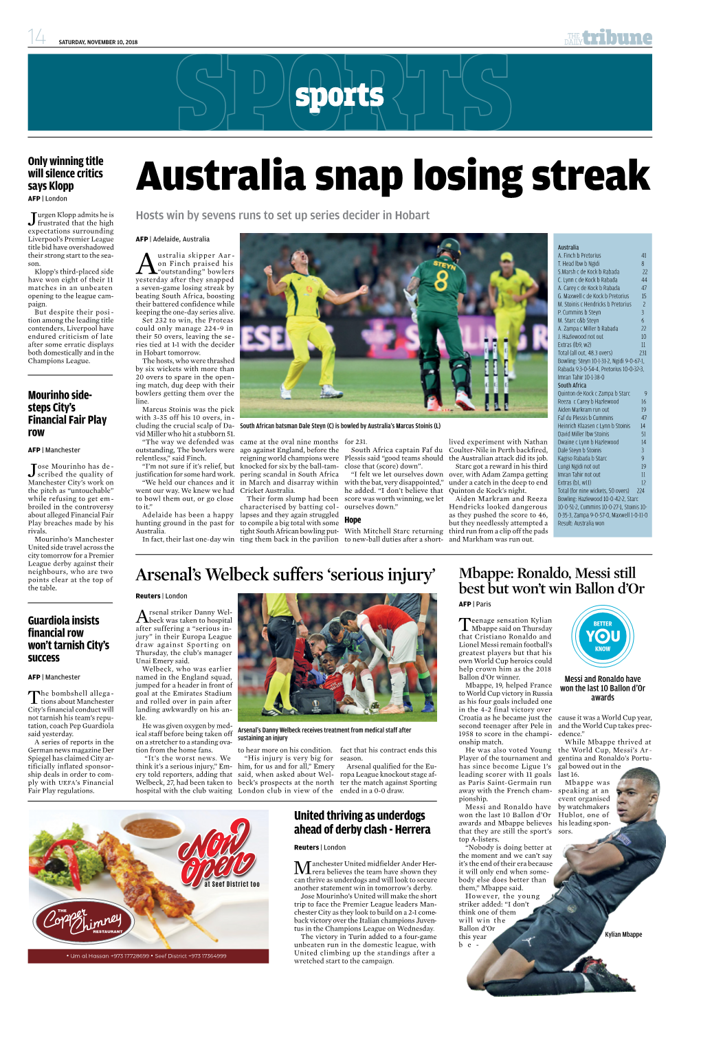 Australia Snap Losing Streak