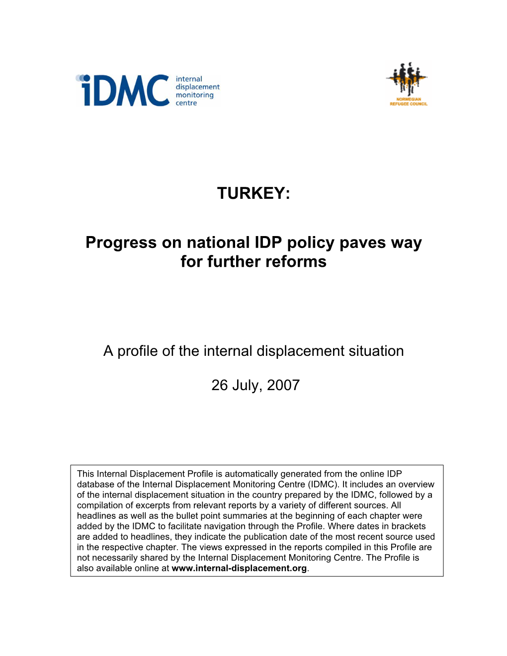 TURKEY: Progress on National IDP Policy Paves Way for Further Reforms