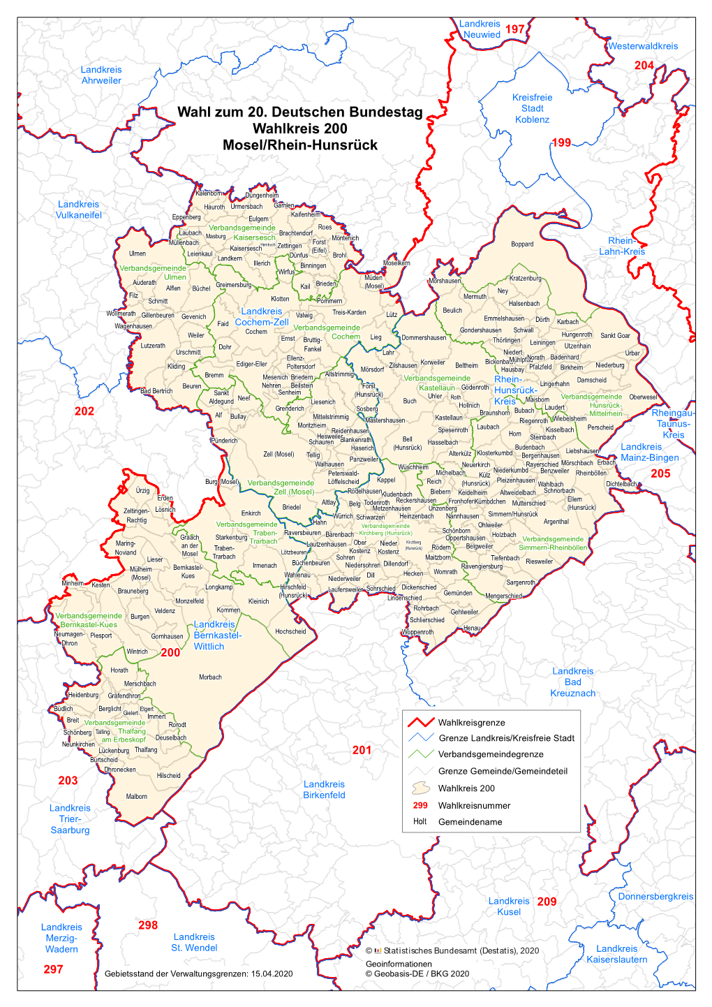 Wahl Zum 20. Deutschen Bundestag Wahlkreis 200 Mosel/Rhein-Hunsrück