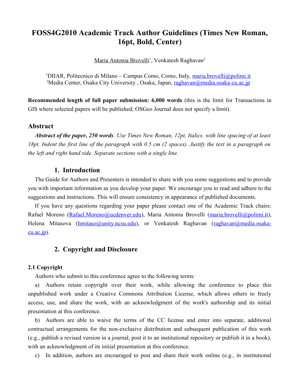 Paper Formatting Guidelines for ISO Workshop on Address Standards (Times New Roman, 16Pt