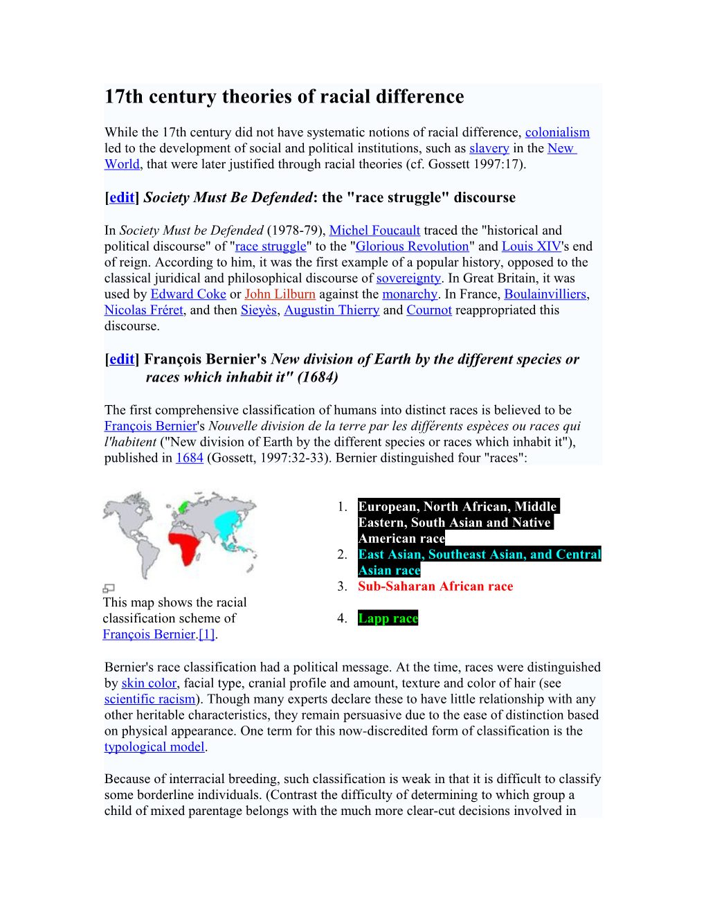 17Th Century Theories of Racial Difference