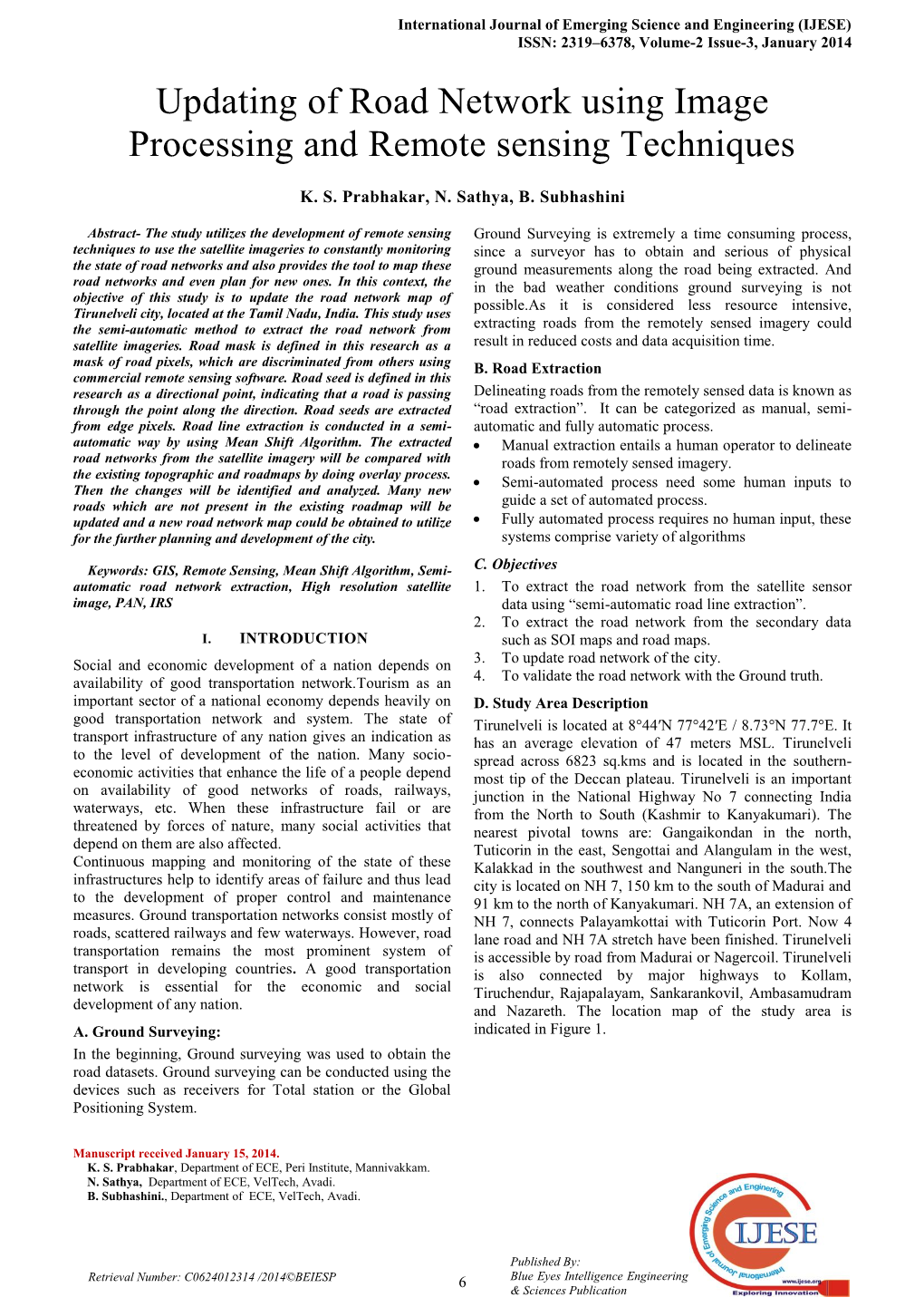 Updating of Road Network Using Image Processing and Remote Sensing Techniques