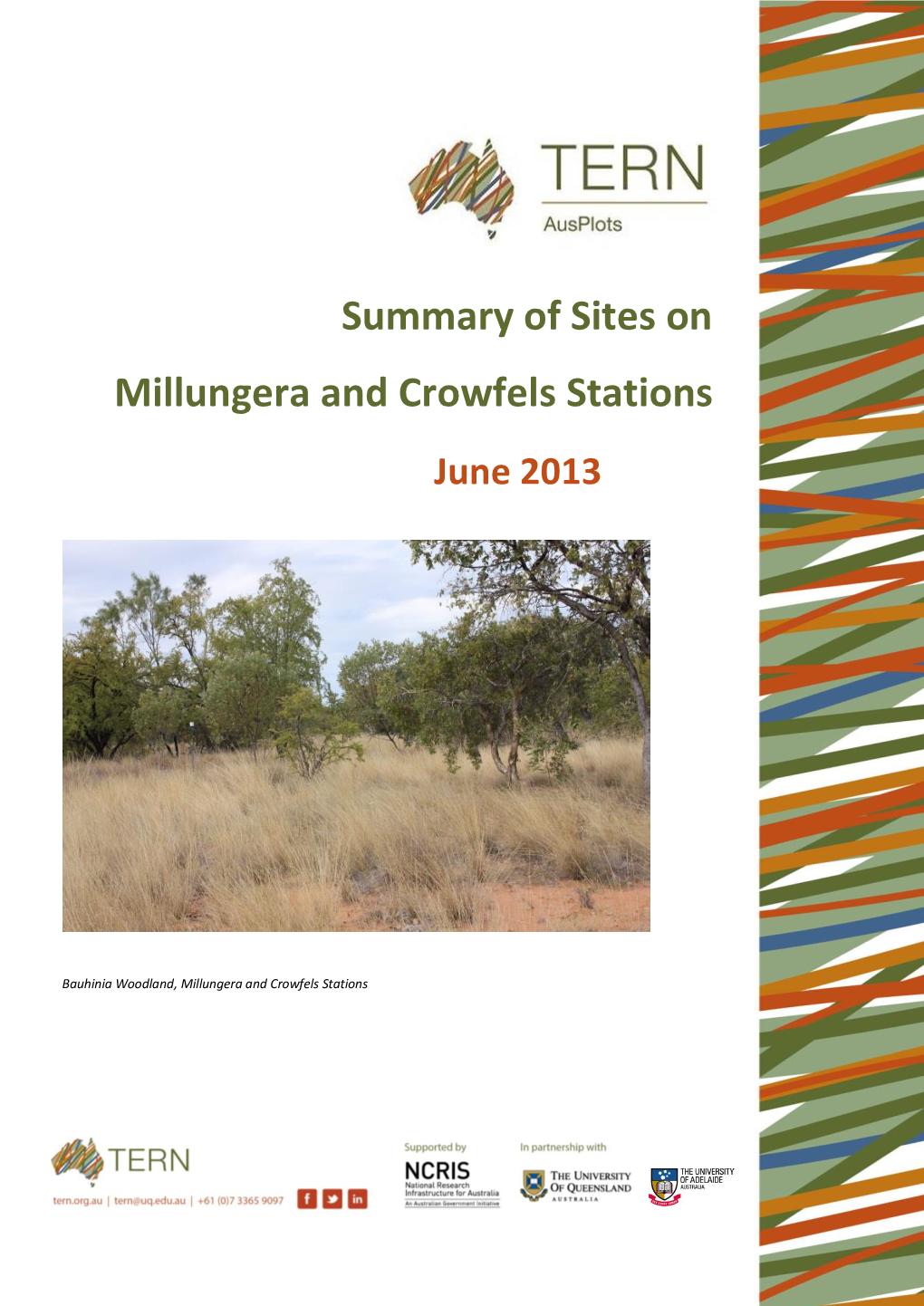 Summary of Sites on Millungera and Crowfels Stations