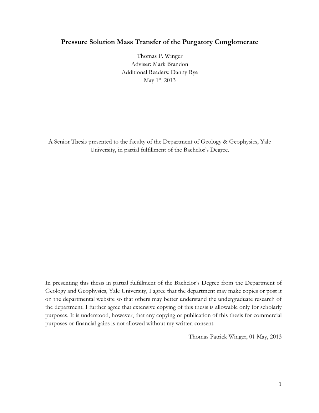 Pressure Solution Mass Transfer of the Purgatory Conglomerate