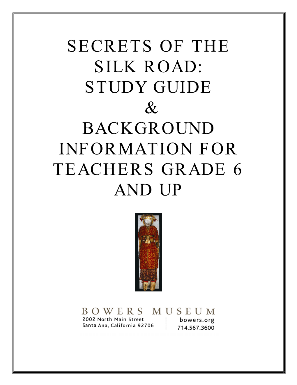 Silk Road Teacher Packet