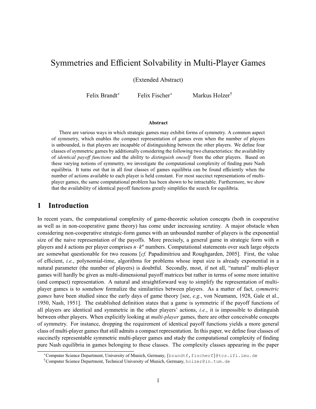 Symmetries and Efficient Solvability in Multi-Player Games