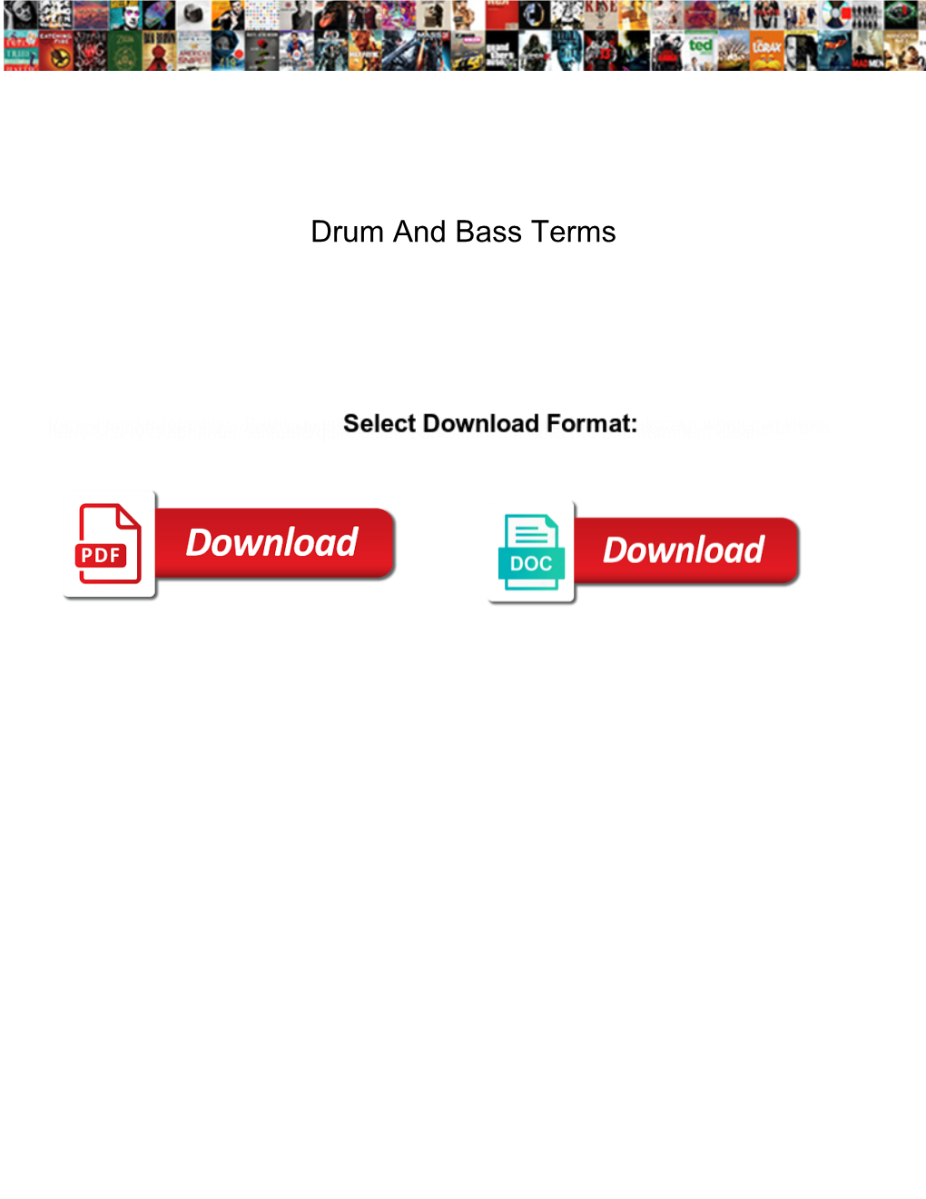 Drum and Bass Terms