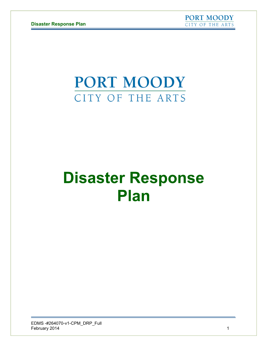 Disaster Response Plan