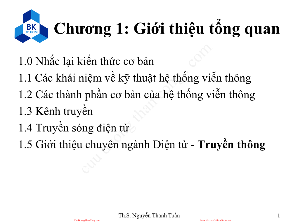 Kỹ Thuật Hệ Thống Viễn Thông,Nguyễn Thanh Tuấn,Dhbkhcm