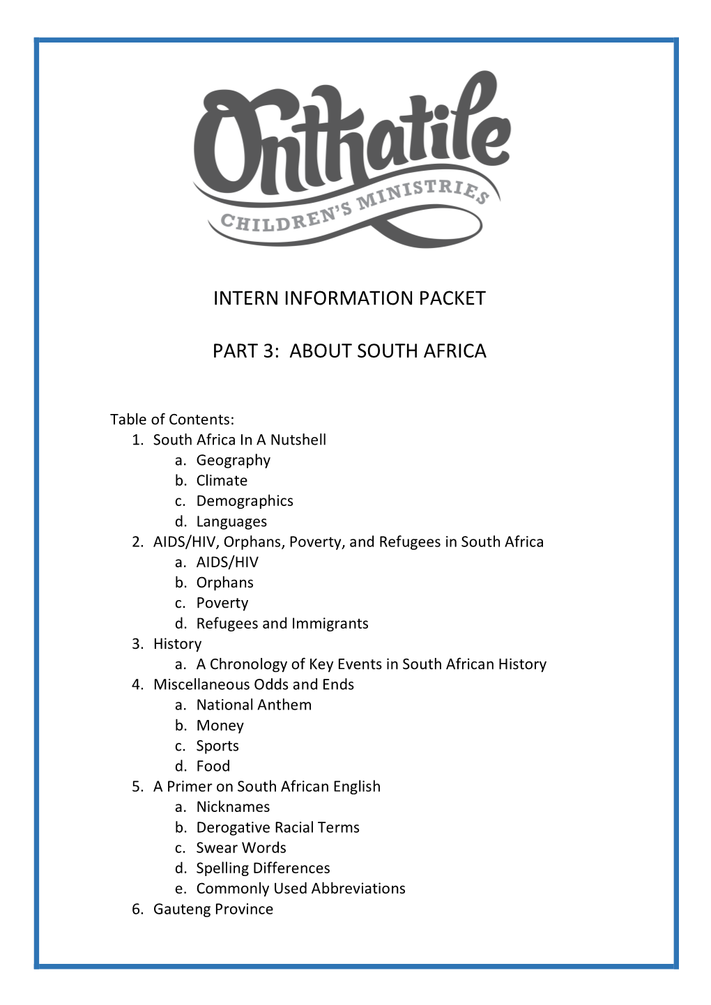 Intern Information Packet Part 3