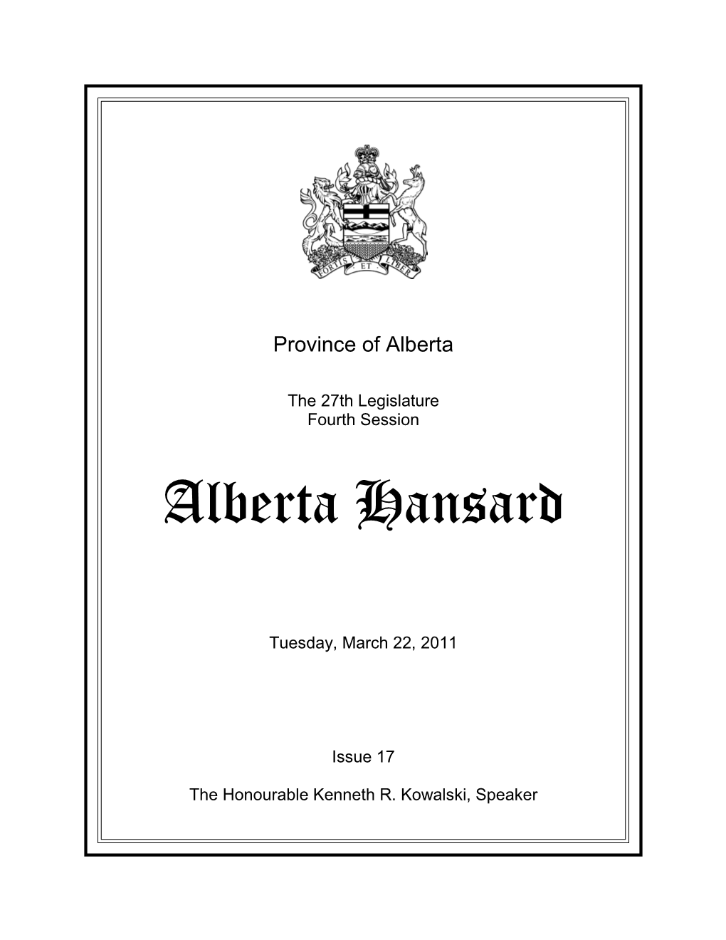 Alberta Hansard