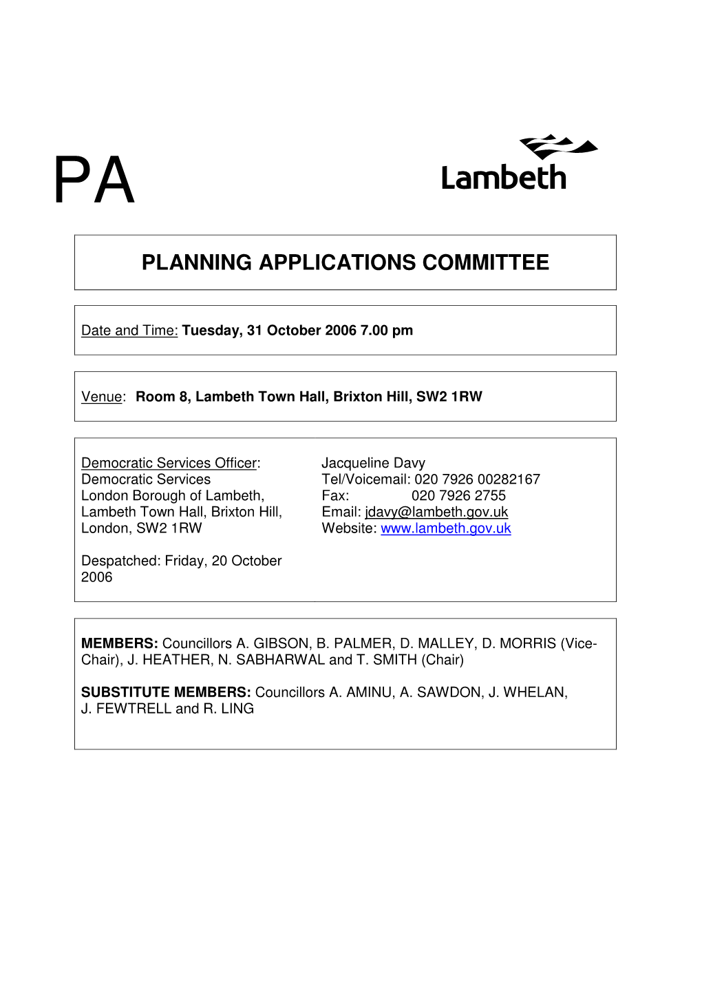 Planning Applications Committee