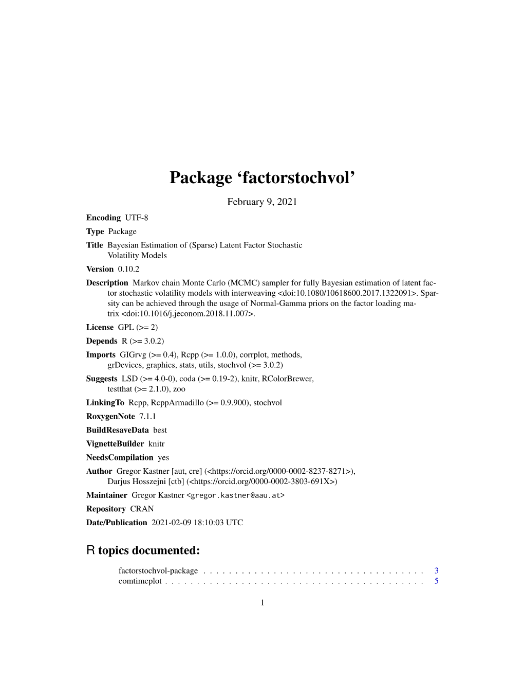 Package 'Factorstochvol'