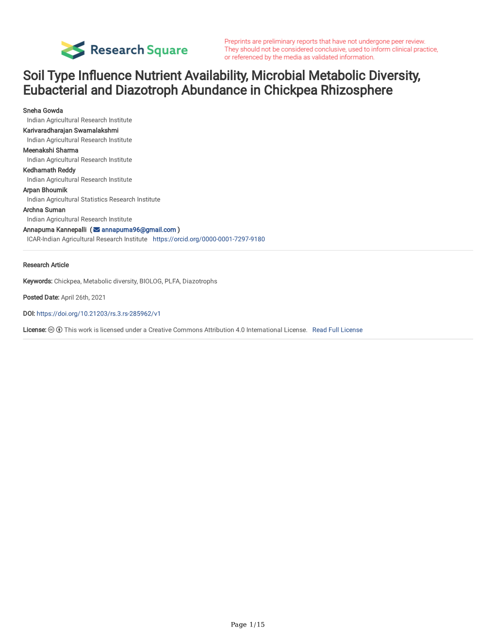 Soil Type in Uence Nutrient Availability, Microbial Metabolic Diversity