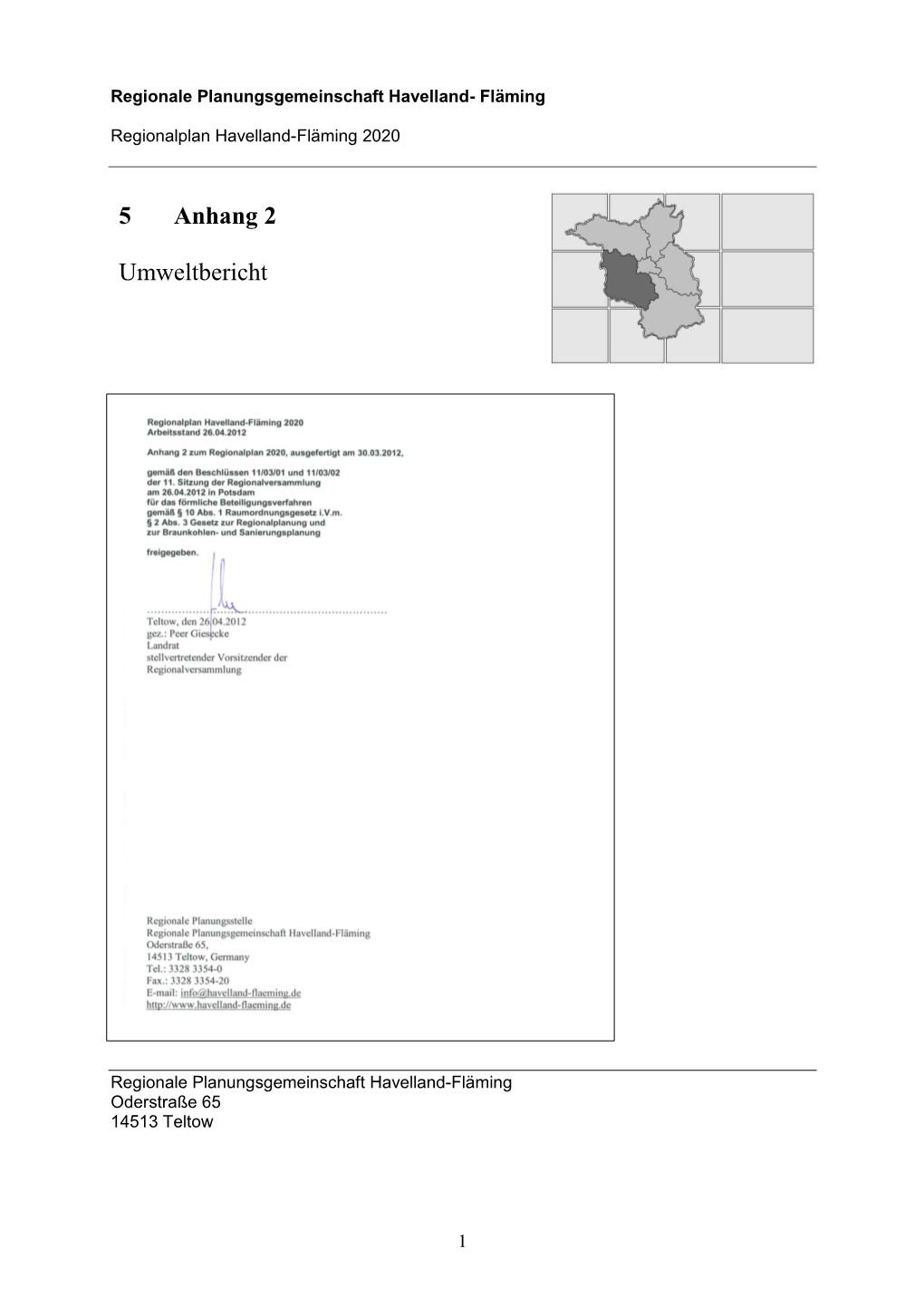 Regionale Planungsgemeinschaft Havelland- Fläming