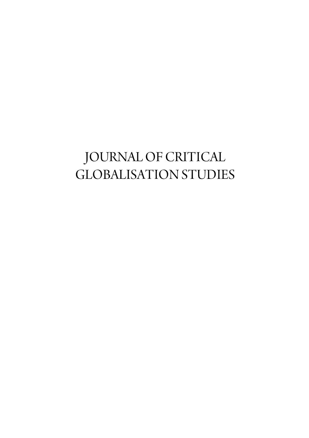 Globalisation and Social Imaginaries, Steger