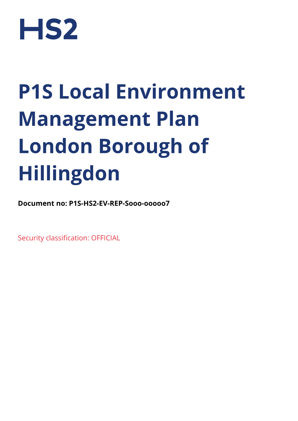 P1S Local Environment Management Plan London Borough of Hillingdon