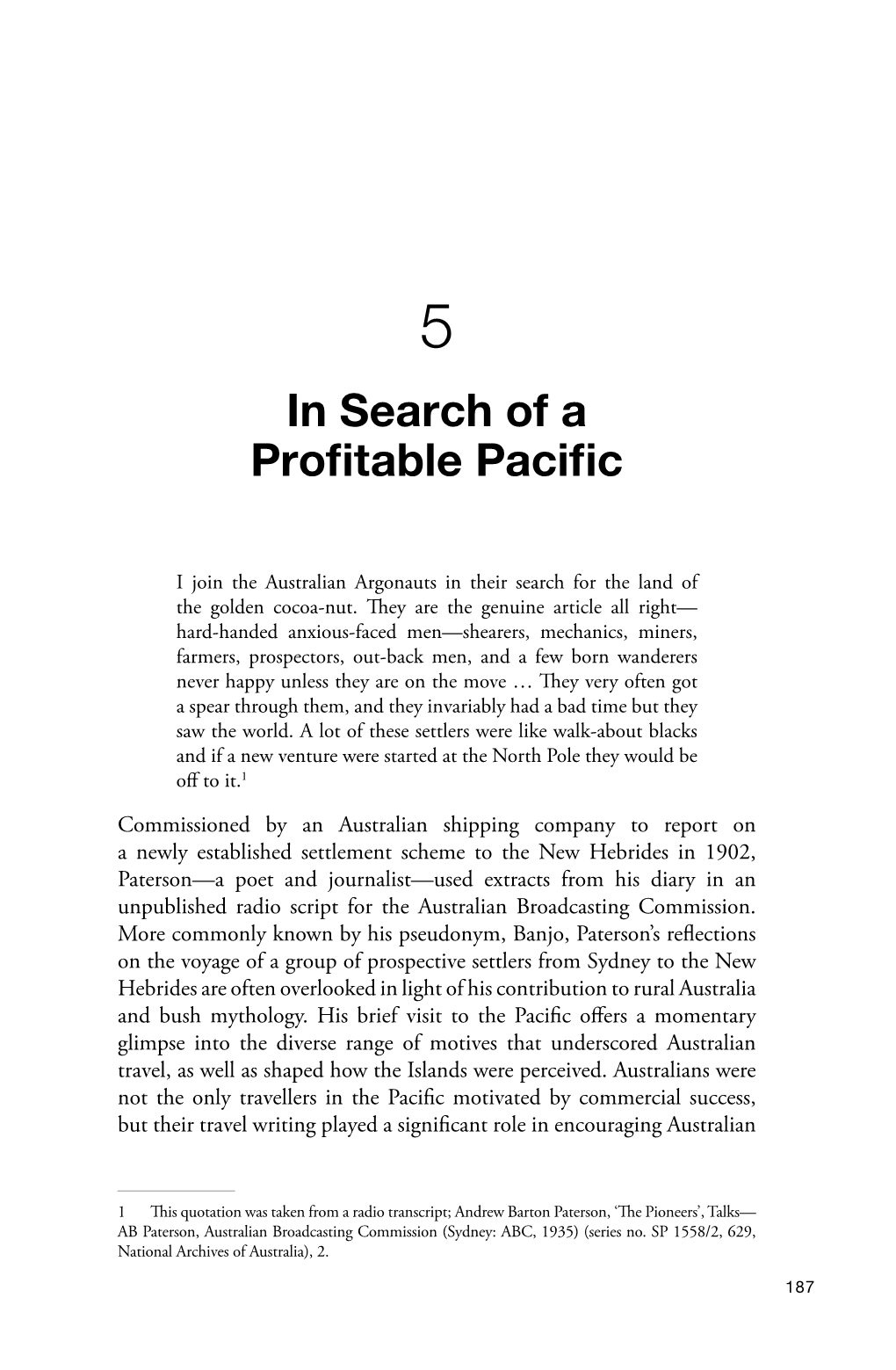 5. in Search of a Profitable Pacific