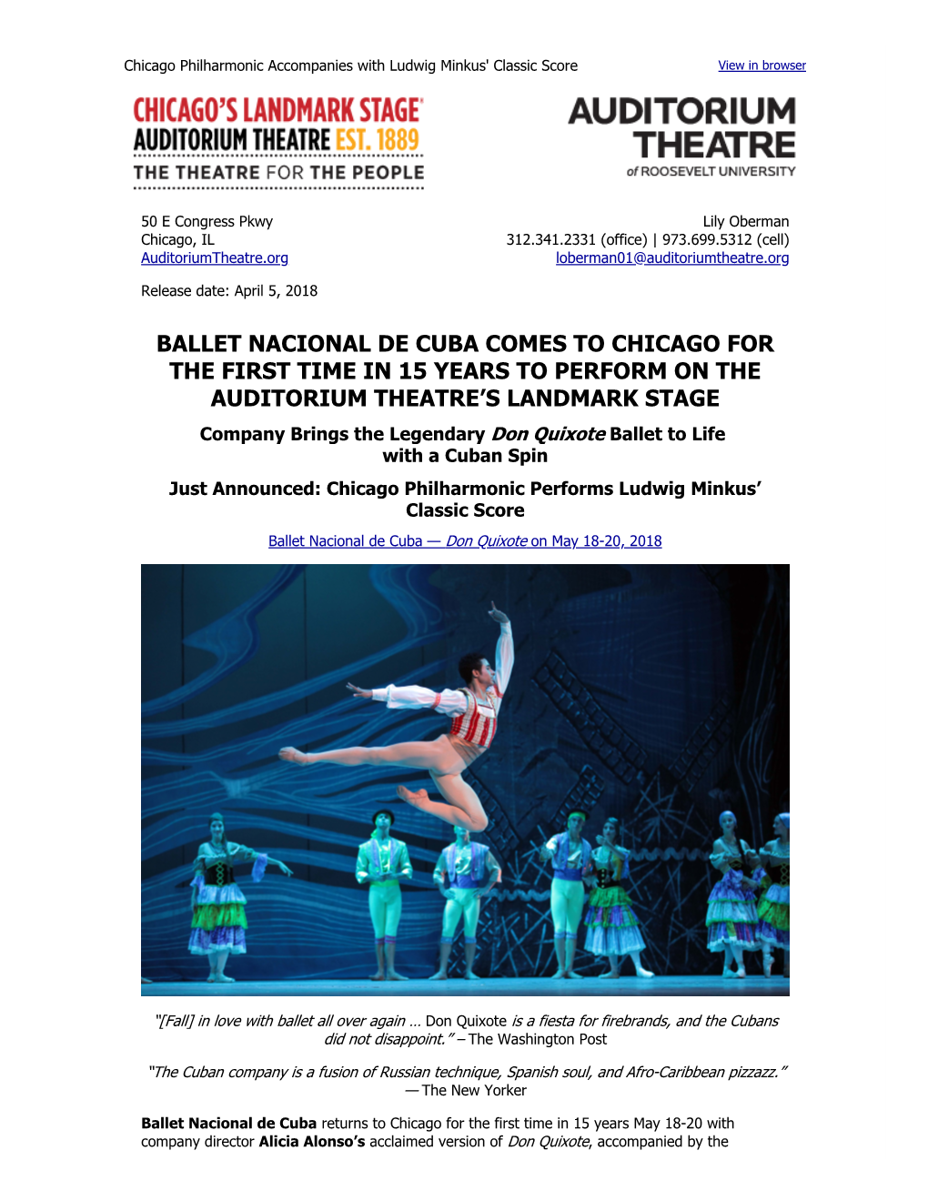 Ballet Nacional De Cuba Comes to Chicago For