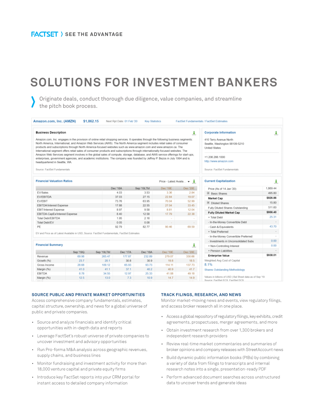 Solutions for Investment Bankers