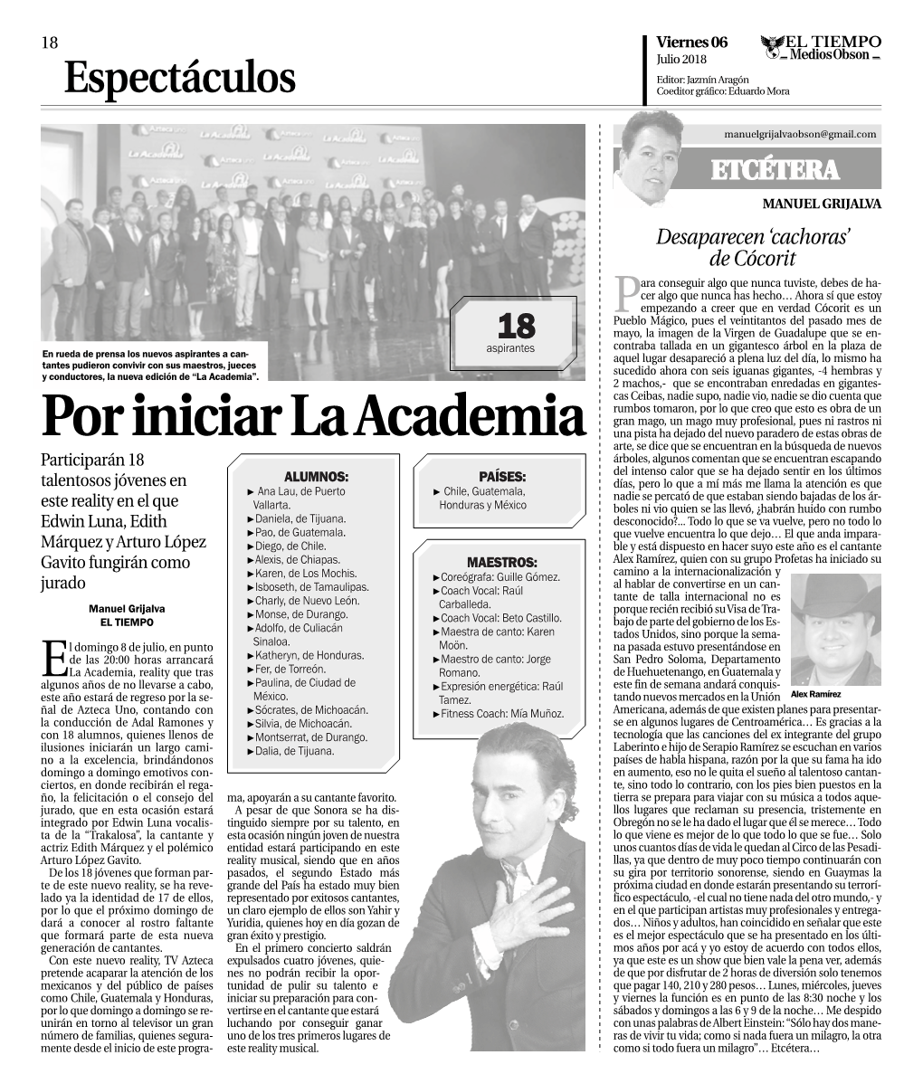 Por Iniciar La Academia