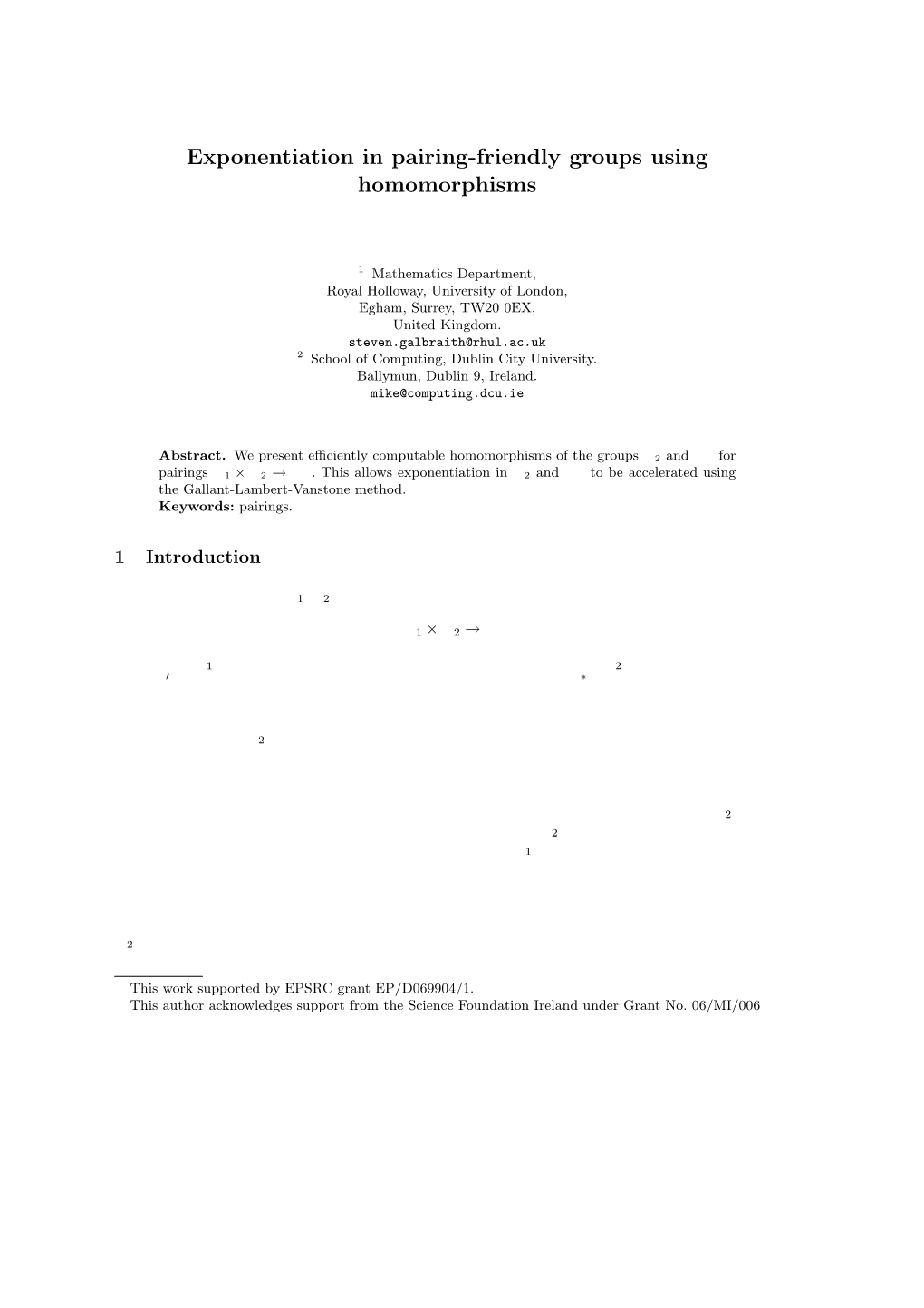 Exponentiation in Pairing-Friendly Groups Using Homomorphisms