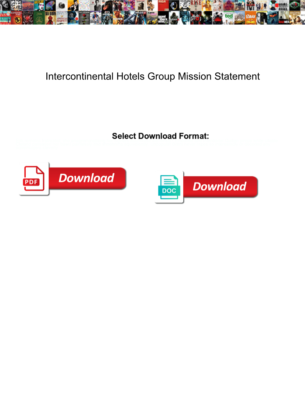 Intercontinental Hotels Group Mission Statement
