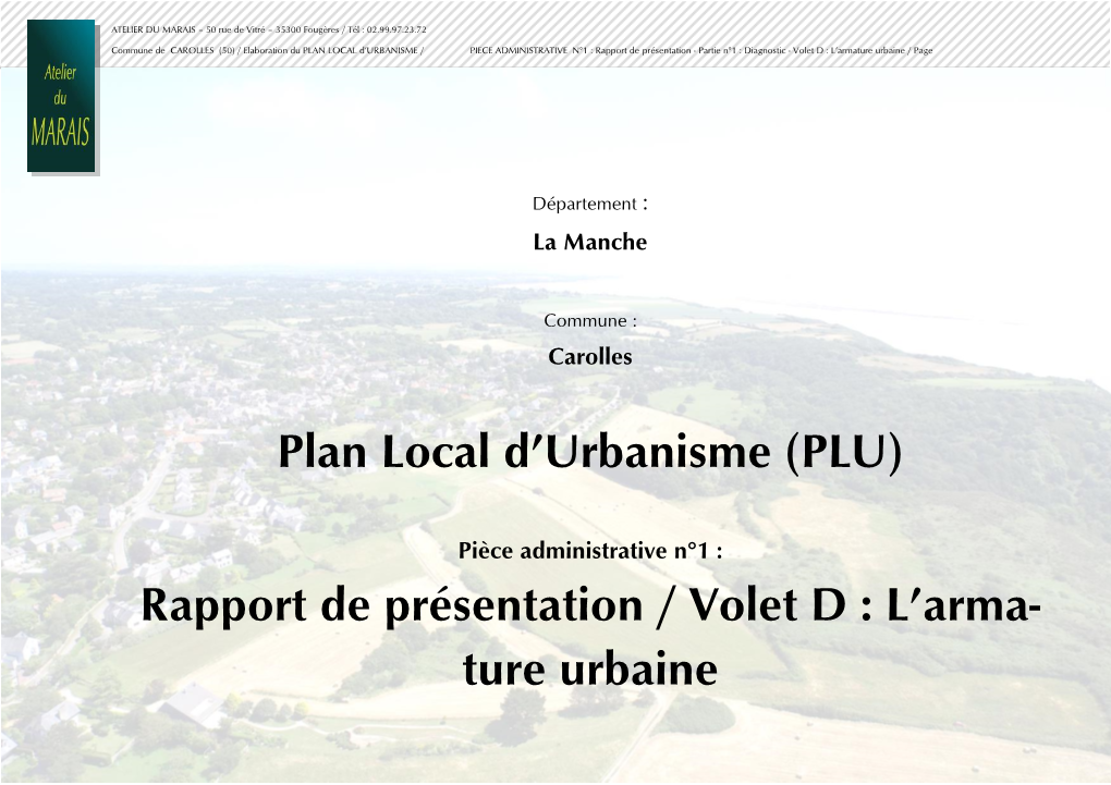 Plan Local D'urbanisme (PLU) Rapport De Présentation