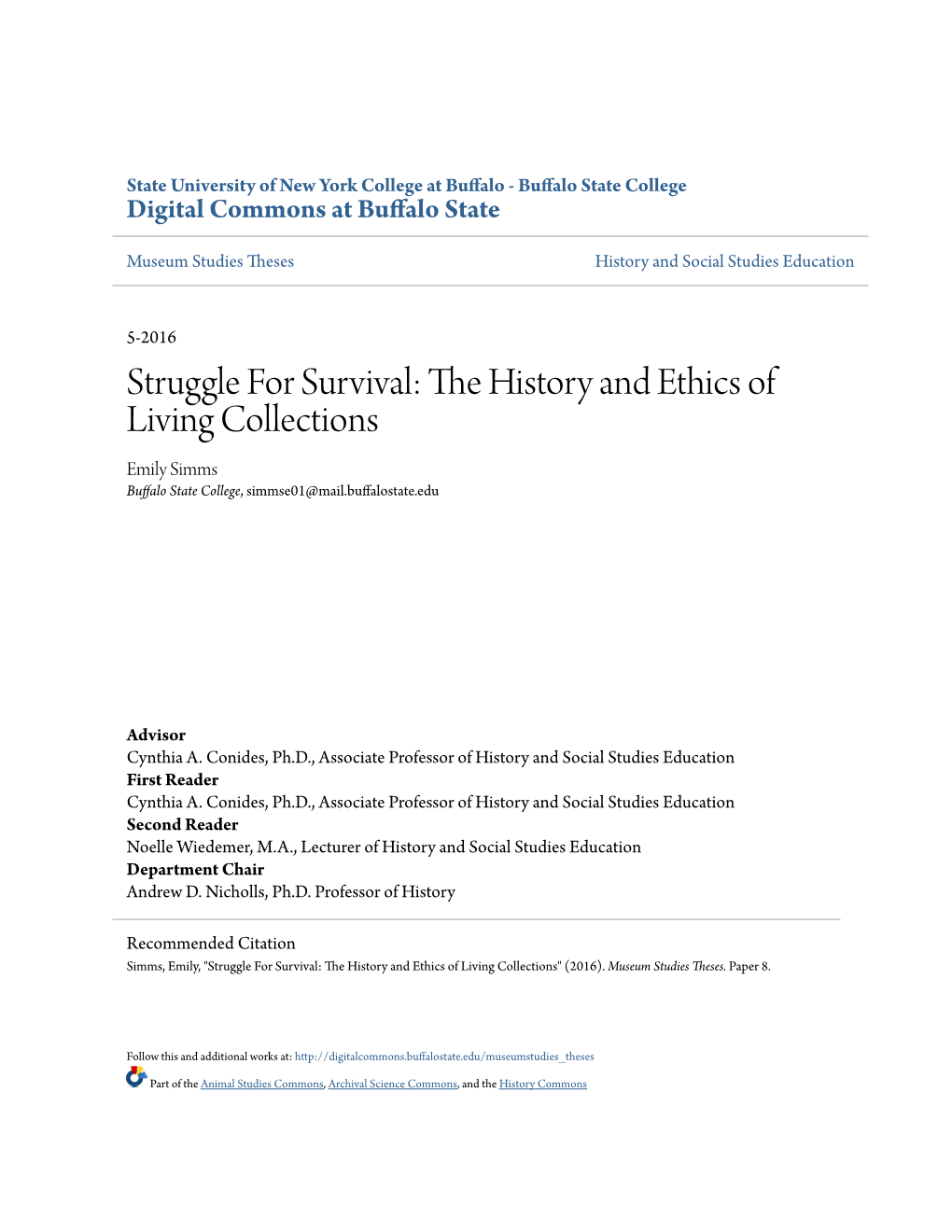 The History and Ethics of Living Collections