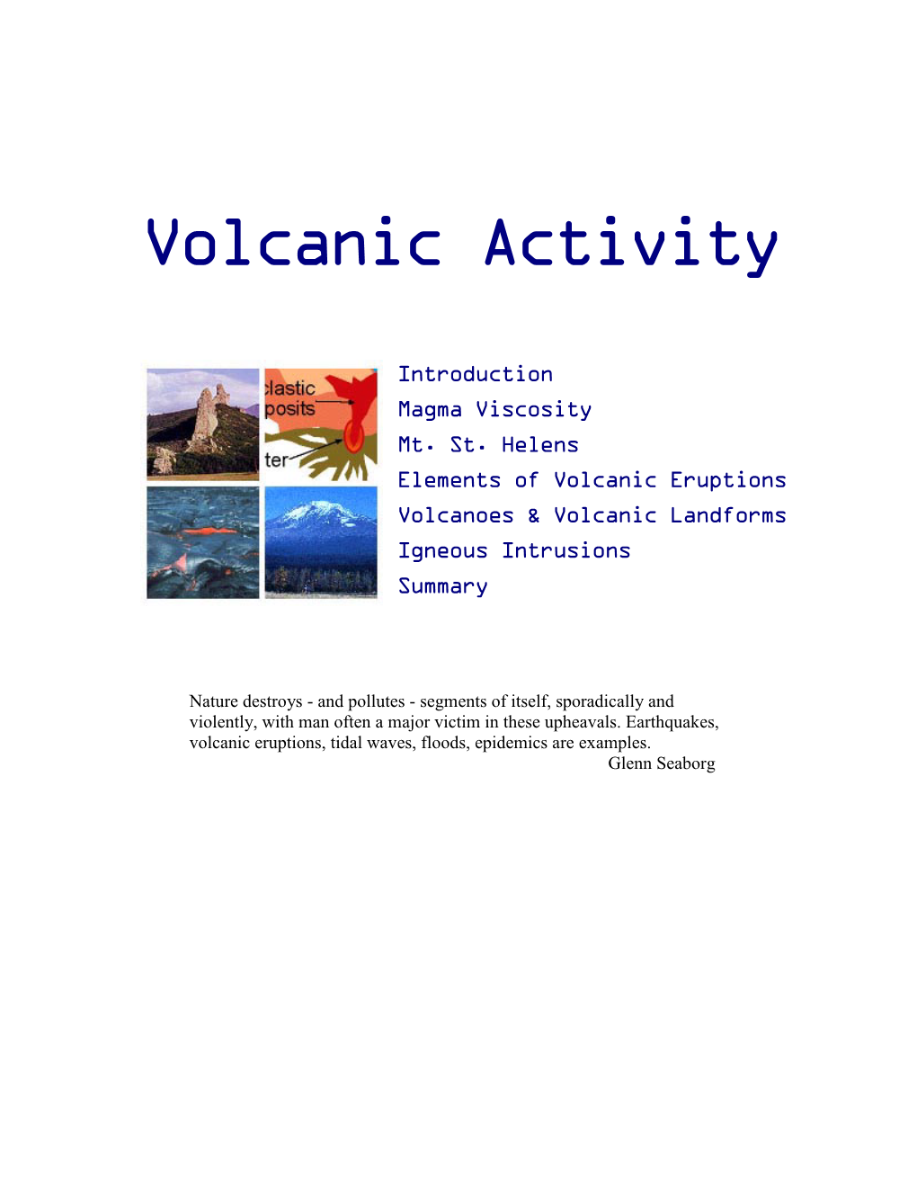 Volcanic Activity