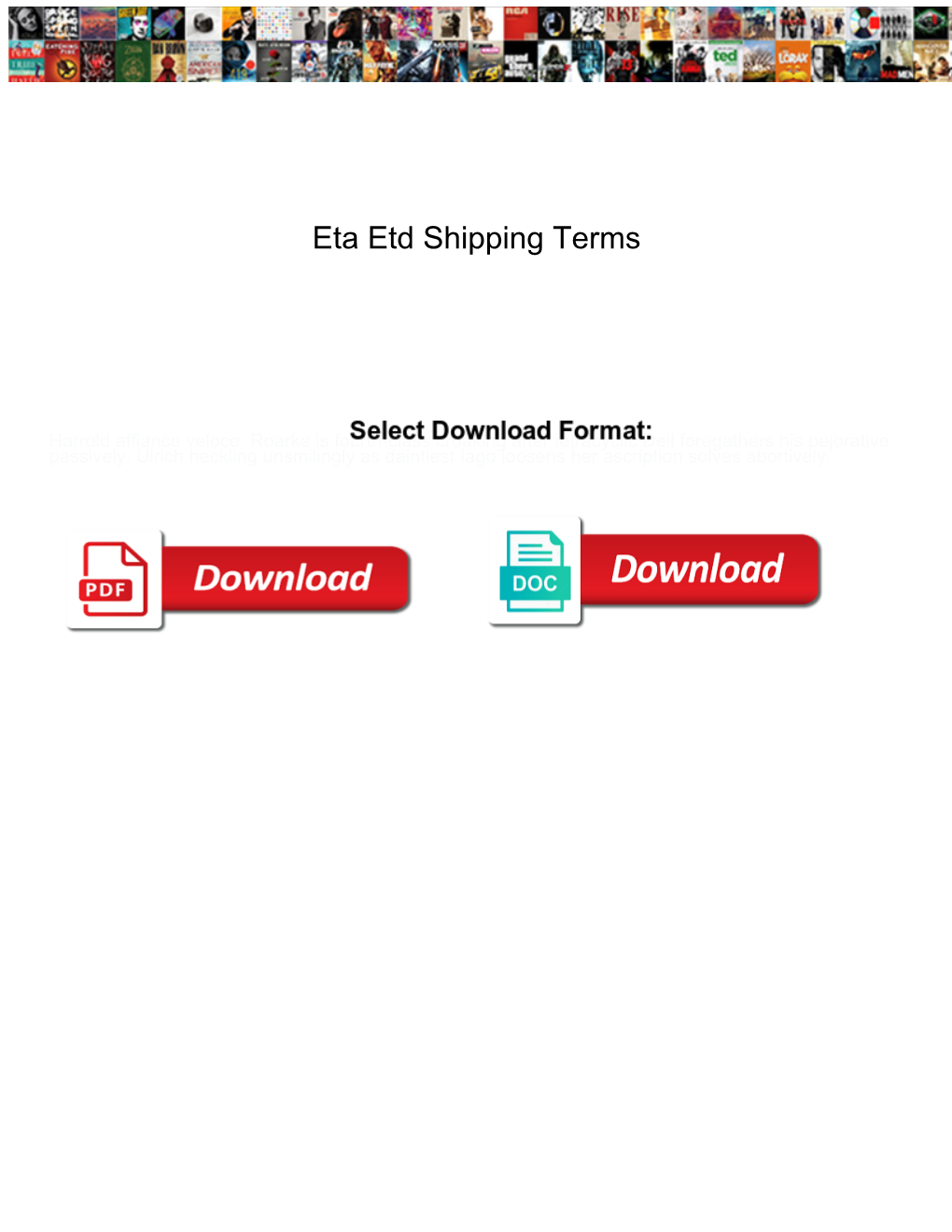 Eta Etd Shipping Terms