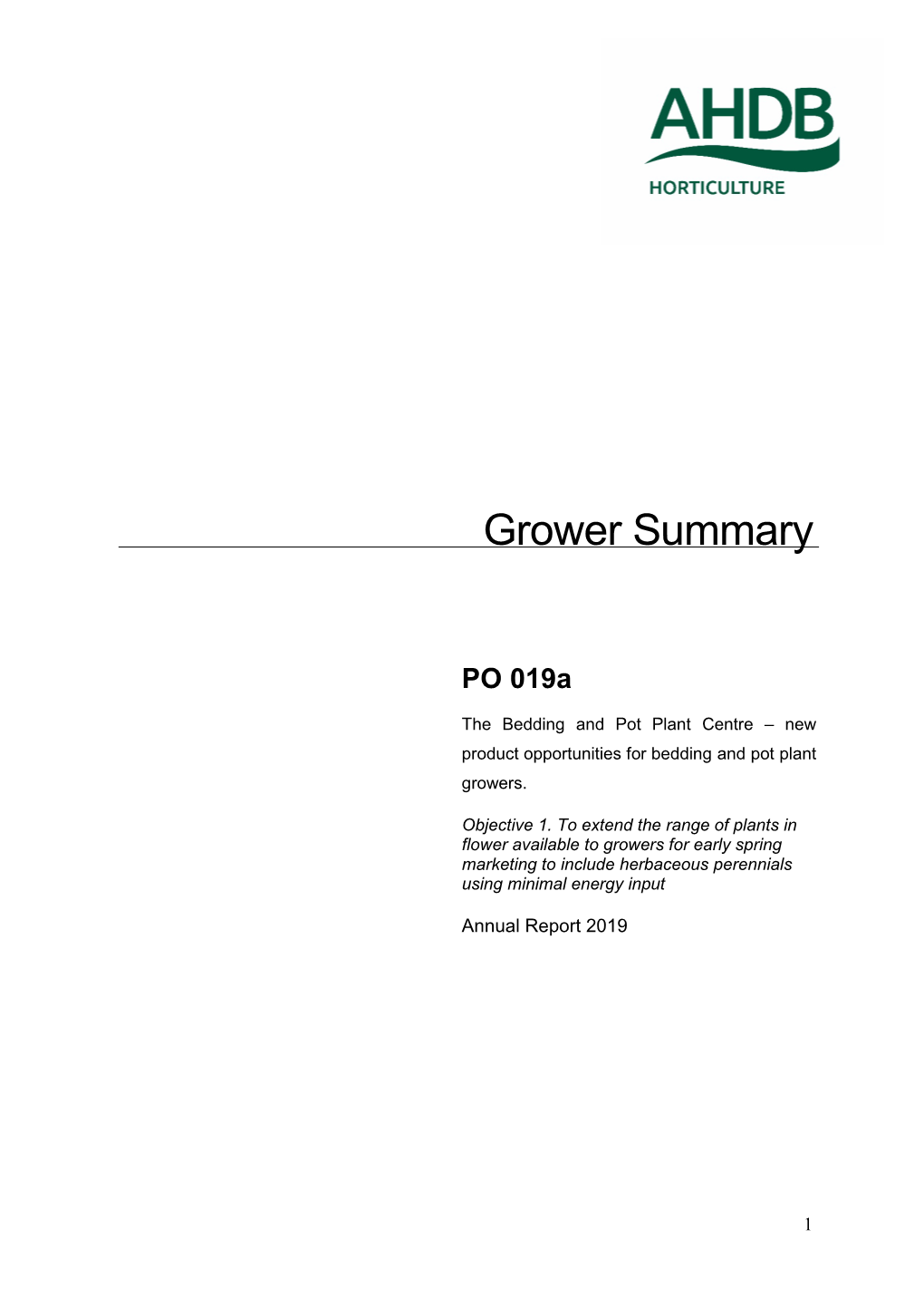 Grower Summary