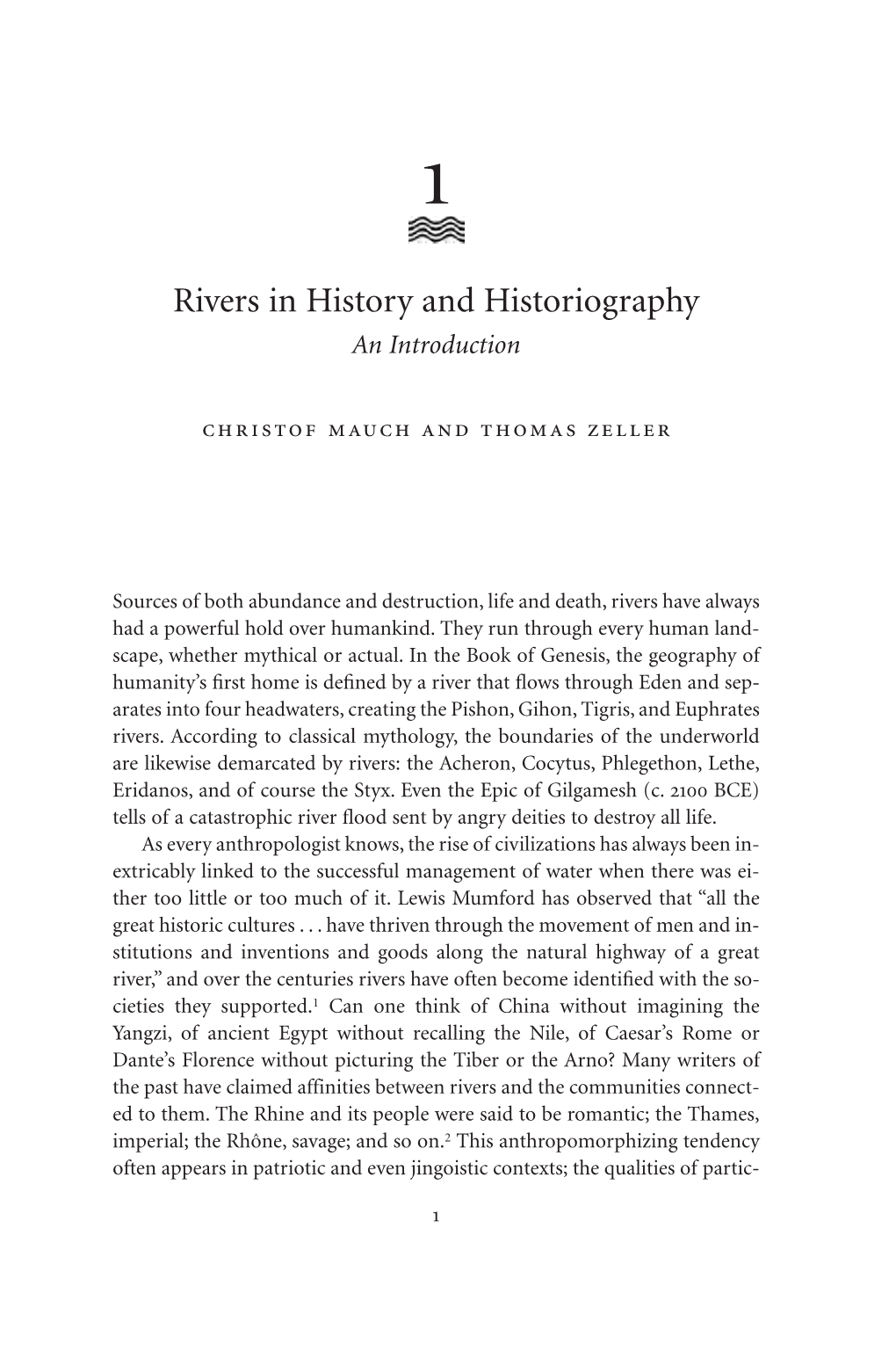 Rivers in History and Historiography an Introduction