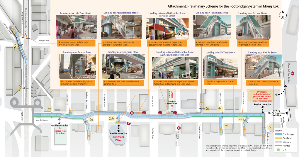 Layout Plan of Proposed Pedestrian Footbridge System in Mong