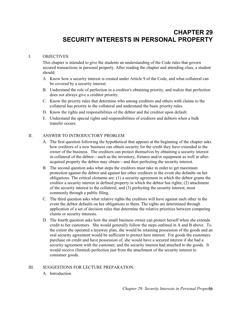 Chapter 28: Security Interests in Personal Property