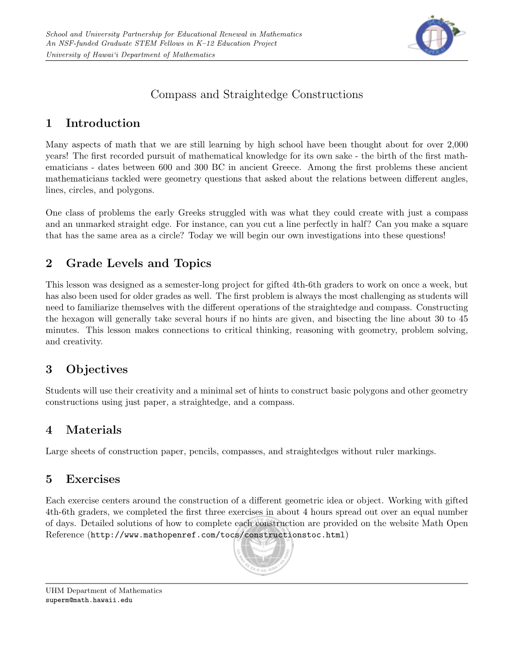 Compass and Straightedge Constructions.Pdf