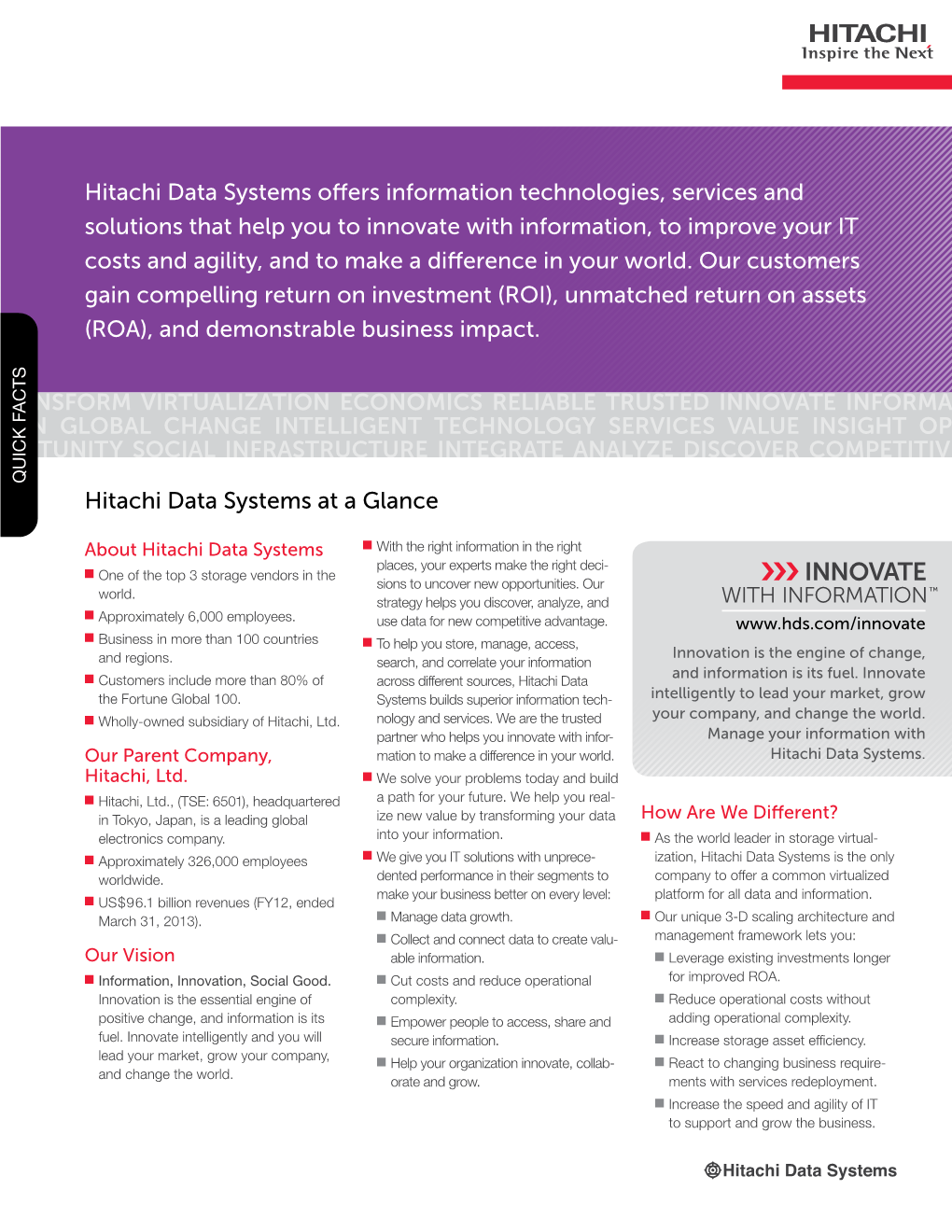 Hitachi Data Systems at a Glance