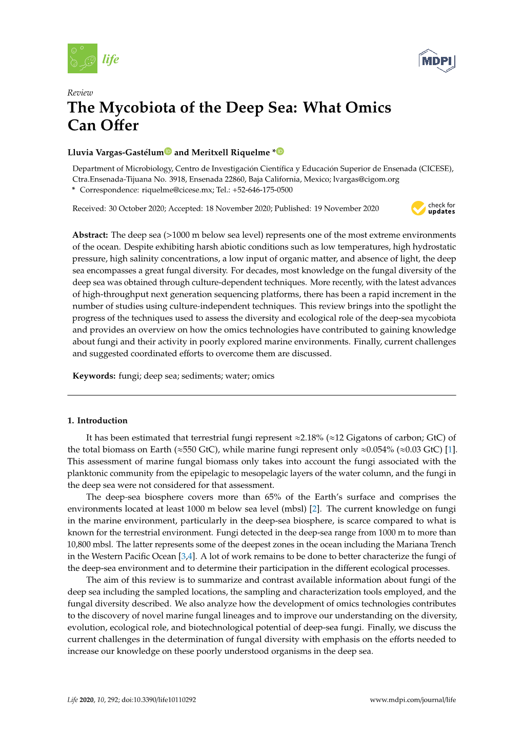 The Mycobiota of the Deep Sea: What Omics Can Oﬀer