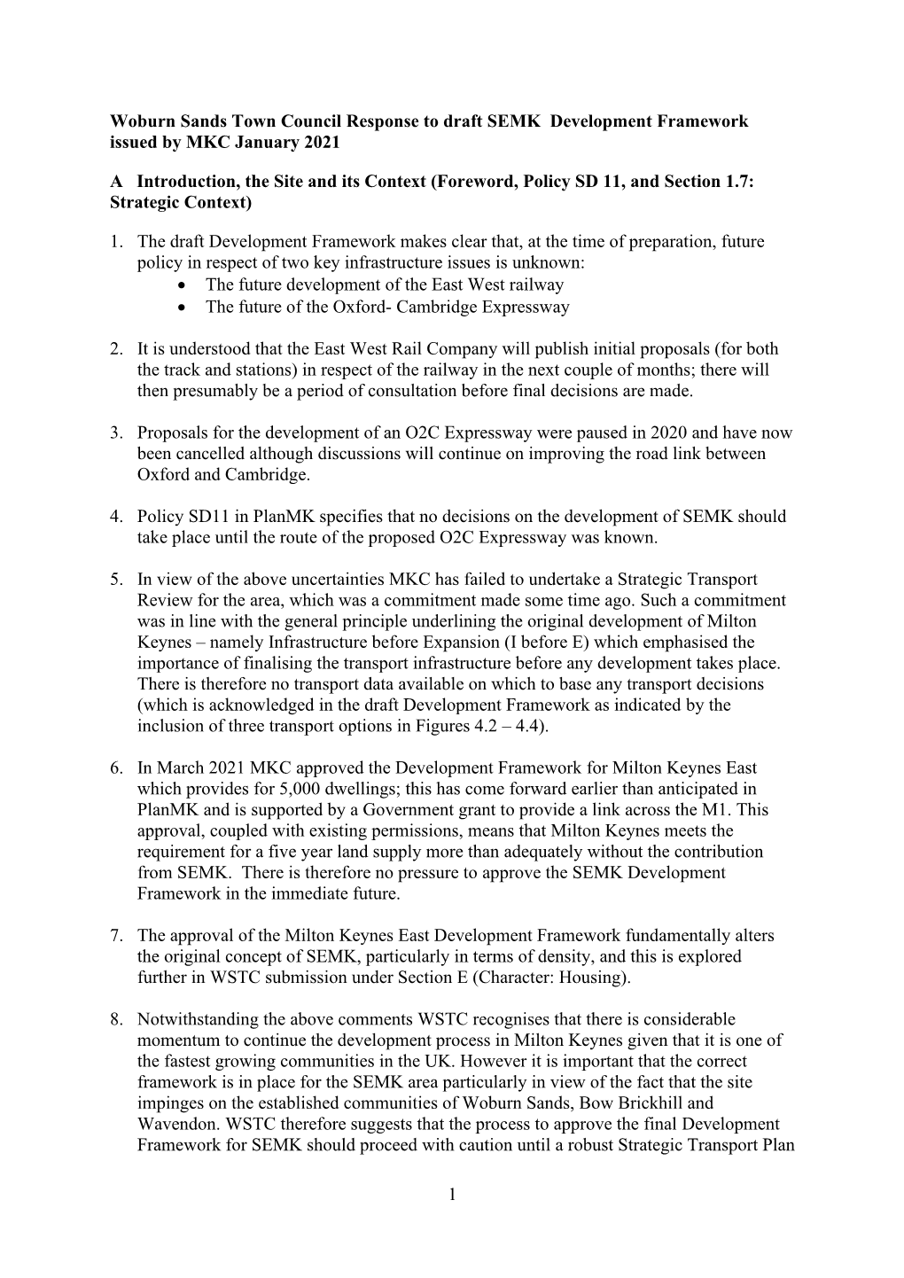 WSTC Response to SEMK Dev Framework.Pdf