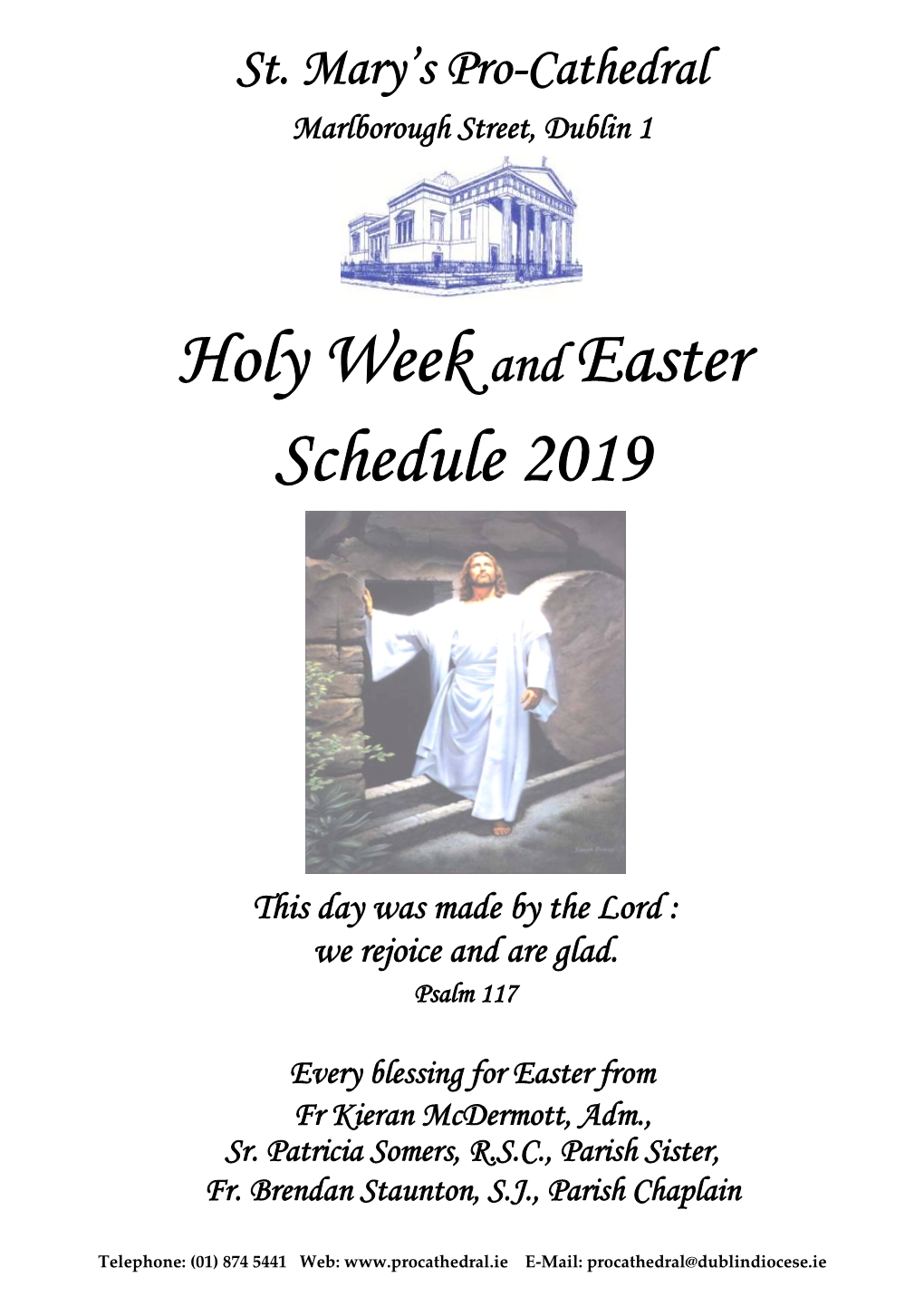 Holy Week and Easter Schedule 2019
